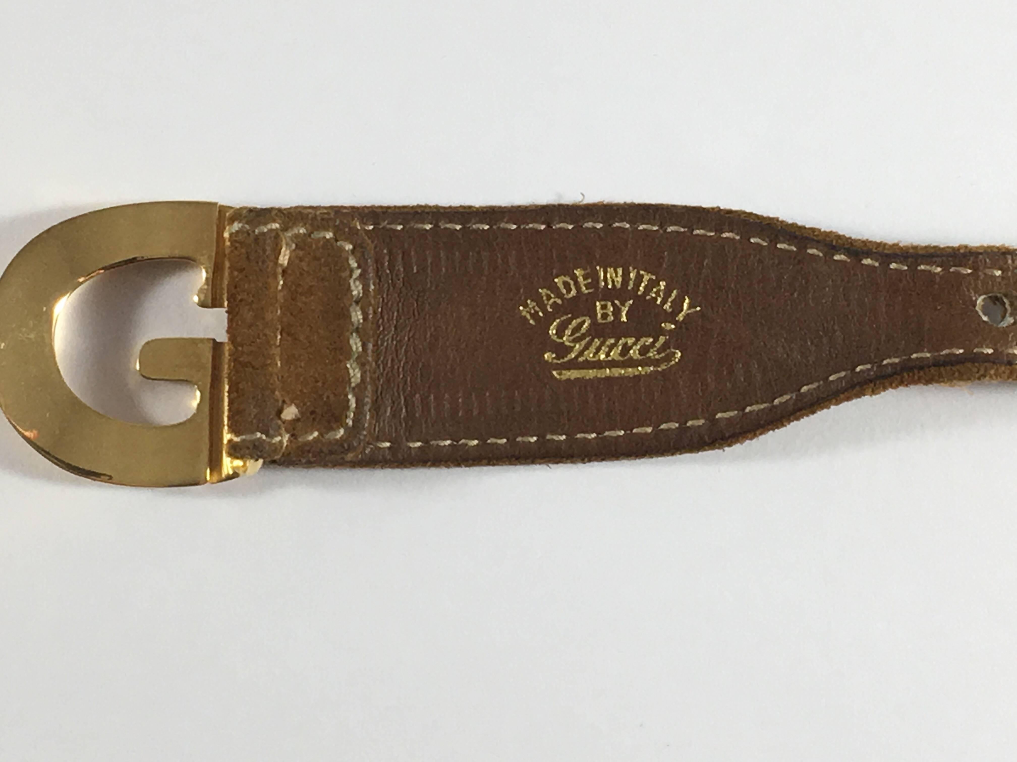 1970s Gucci Suede Logo Bracelet in Original Box 1