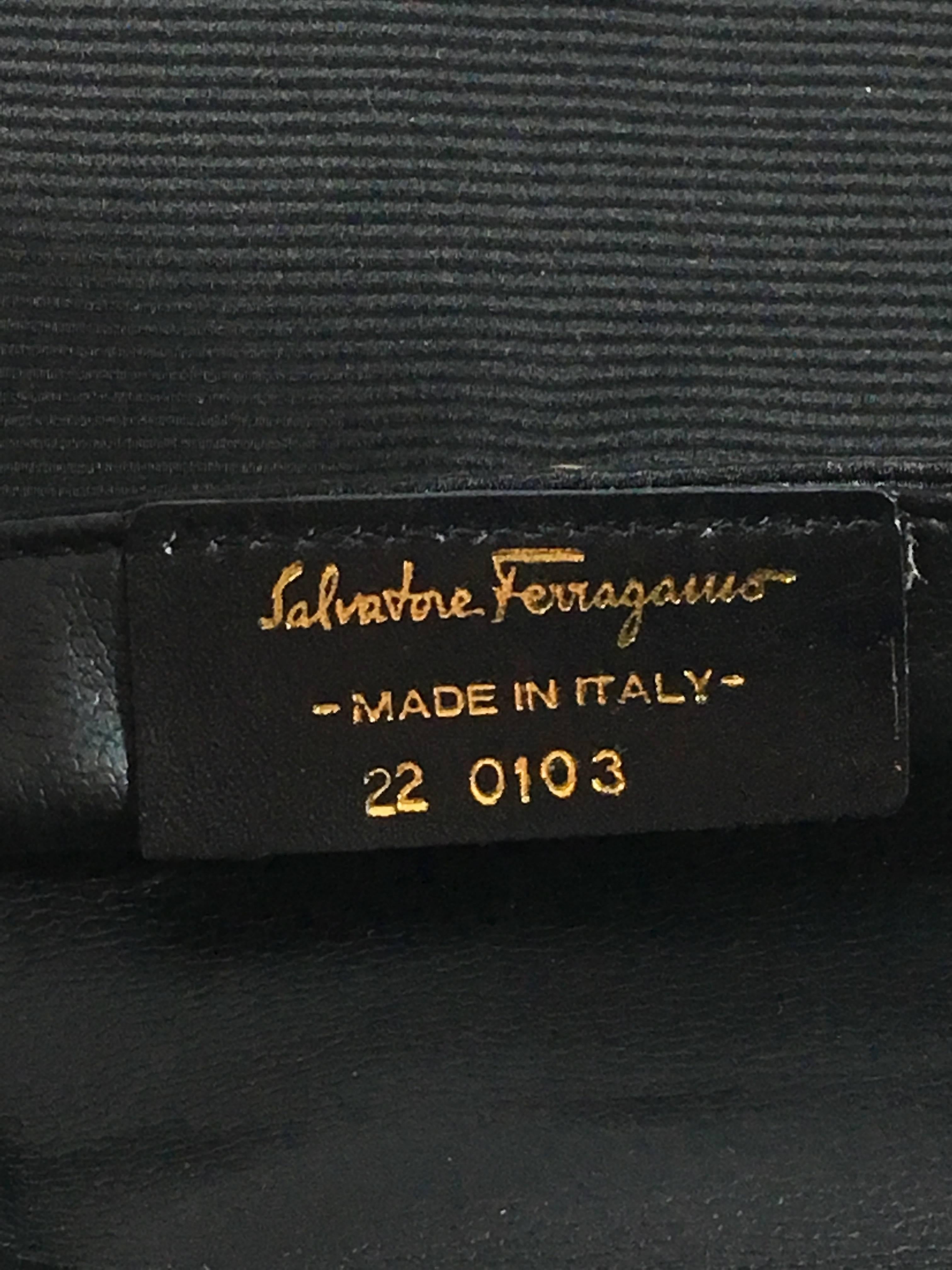 Ferragamo Black Grosgrain Pouch with Signature Bow Hardware For Sale 3