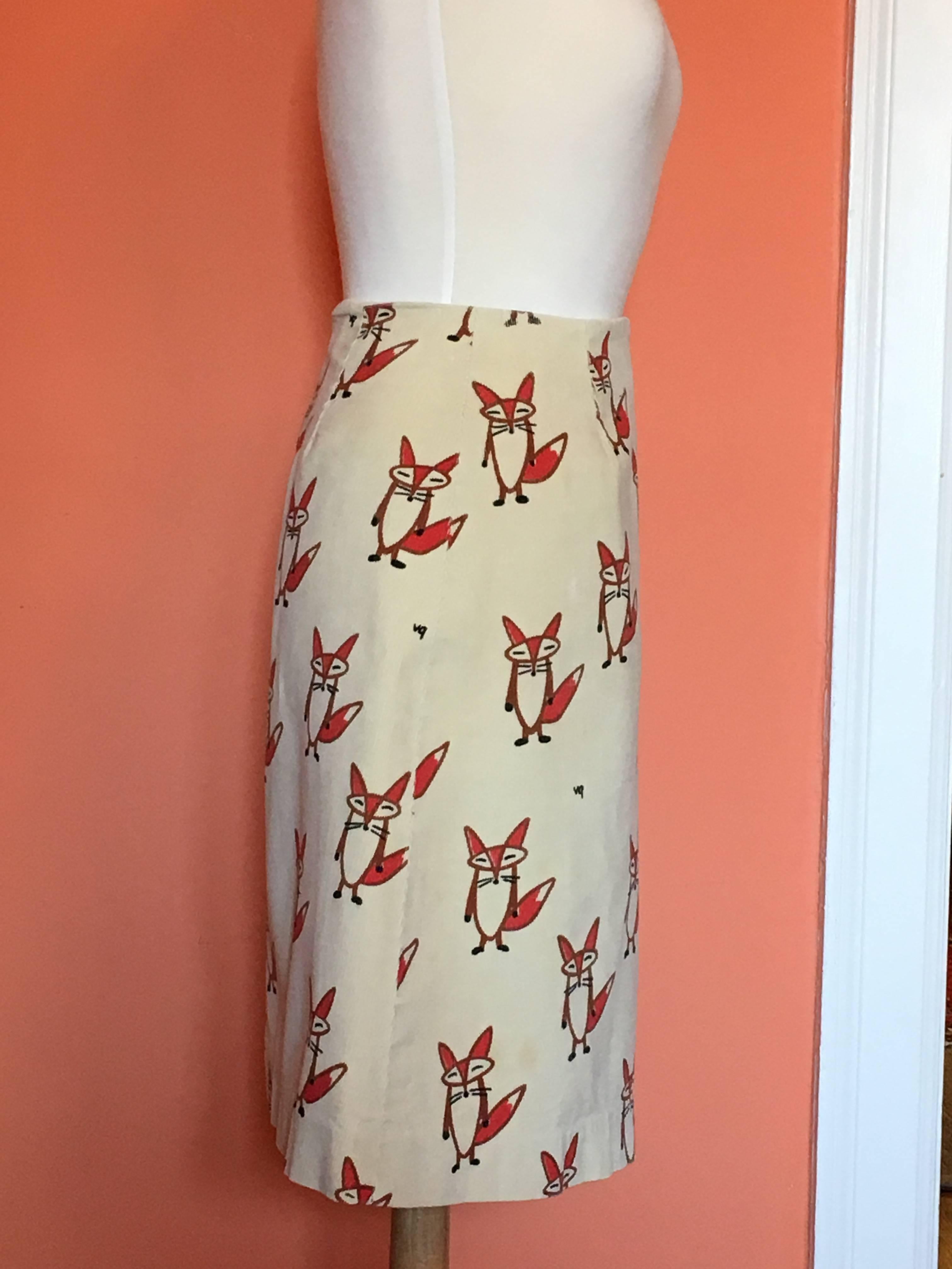 fox print skirt