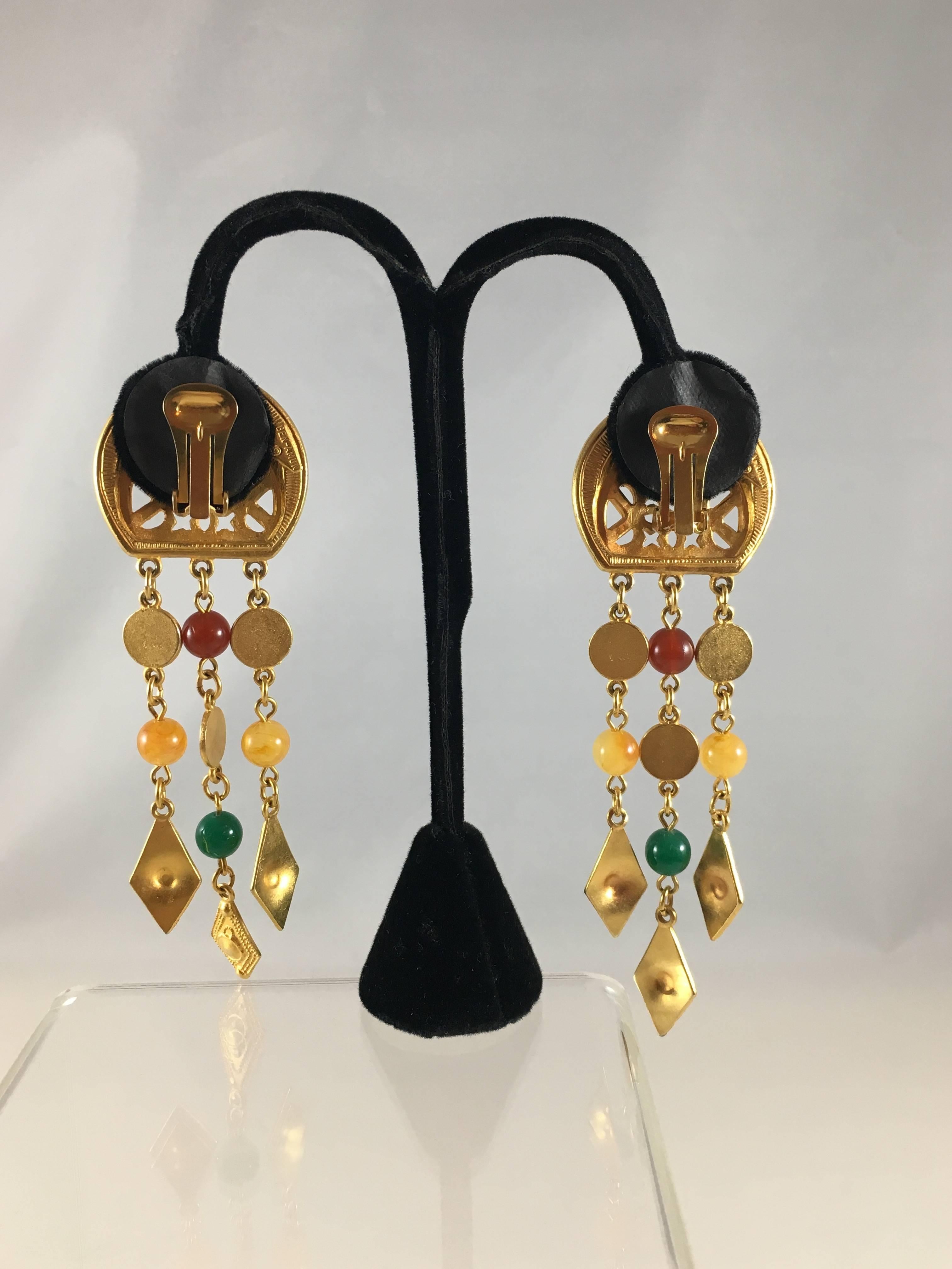 Women's Ben Amun 1980s Dangle Earrings with  For Sale