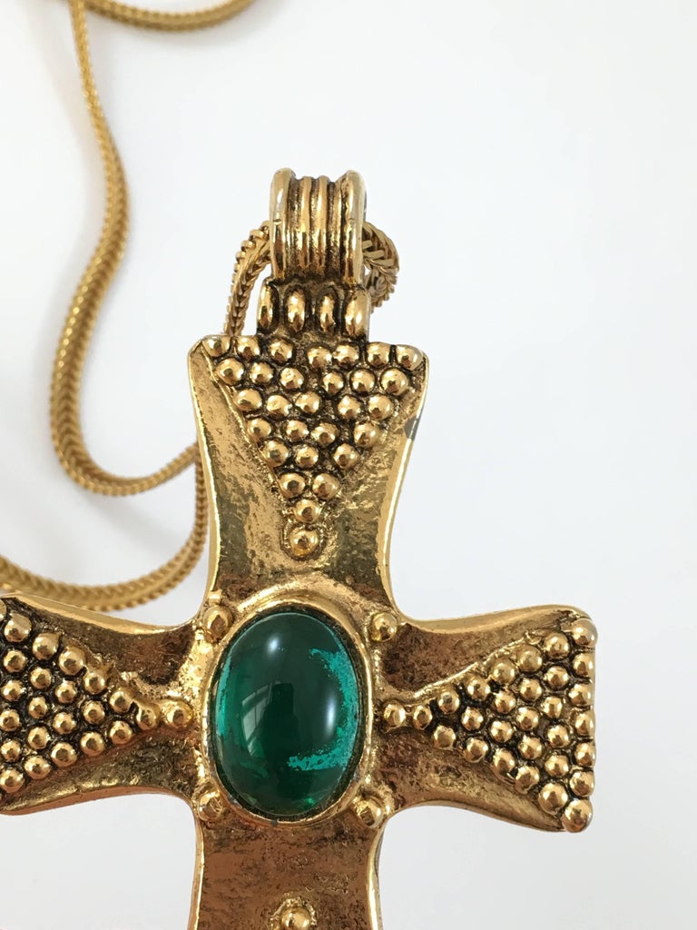 Yves Saint Laurent YSL Cross Pendant Necklace 1970s at 1stDibs saint