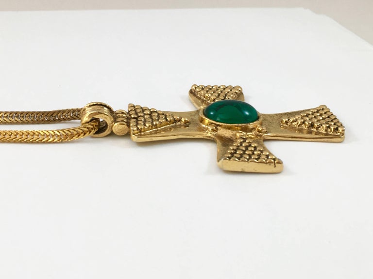 Yves Saint Laurent YSL Cross Pendant Necklace 1970s at 1stDibs saint