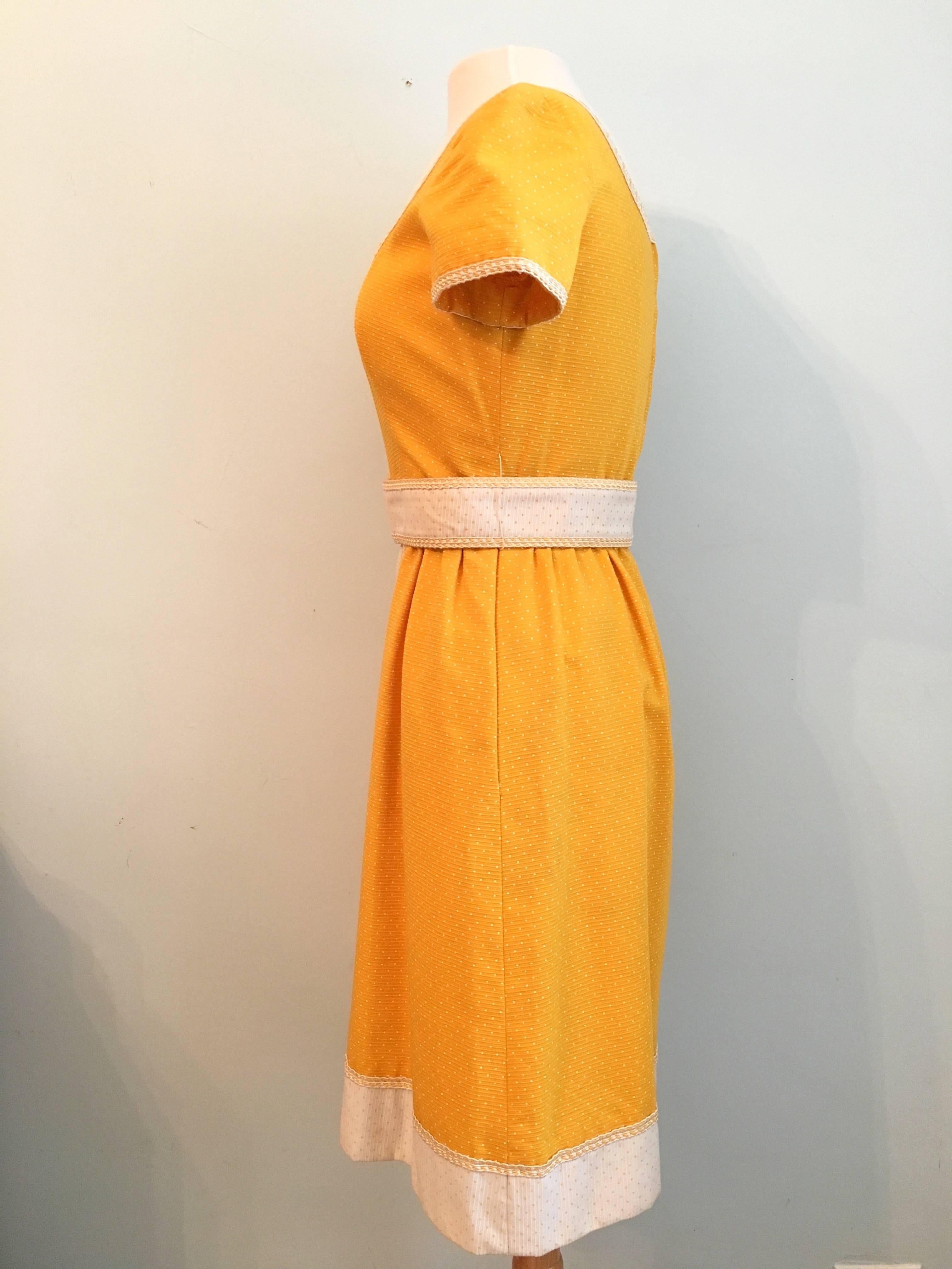 Oscar De La Renta Boutique Yellow Polka Dot Dress, 1960s  For Sale 1
