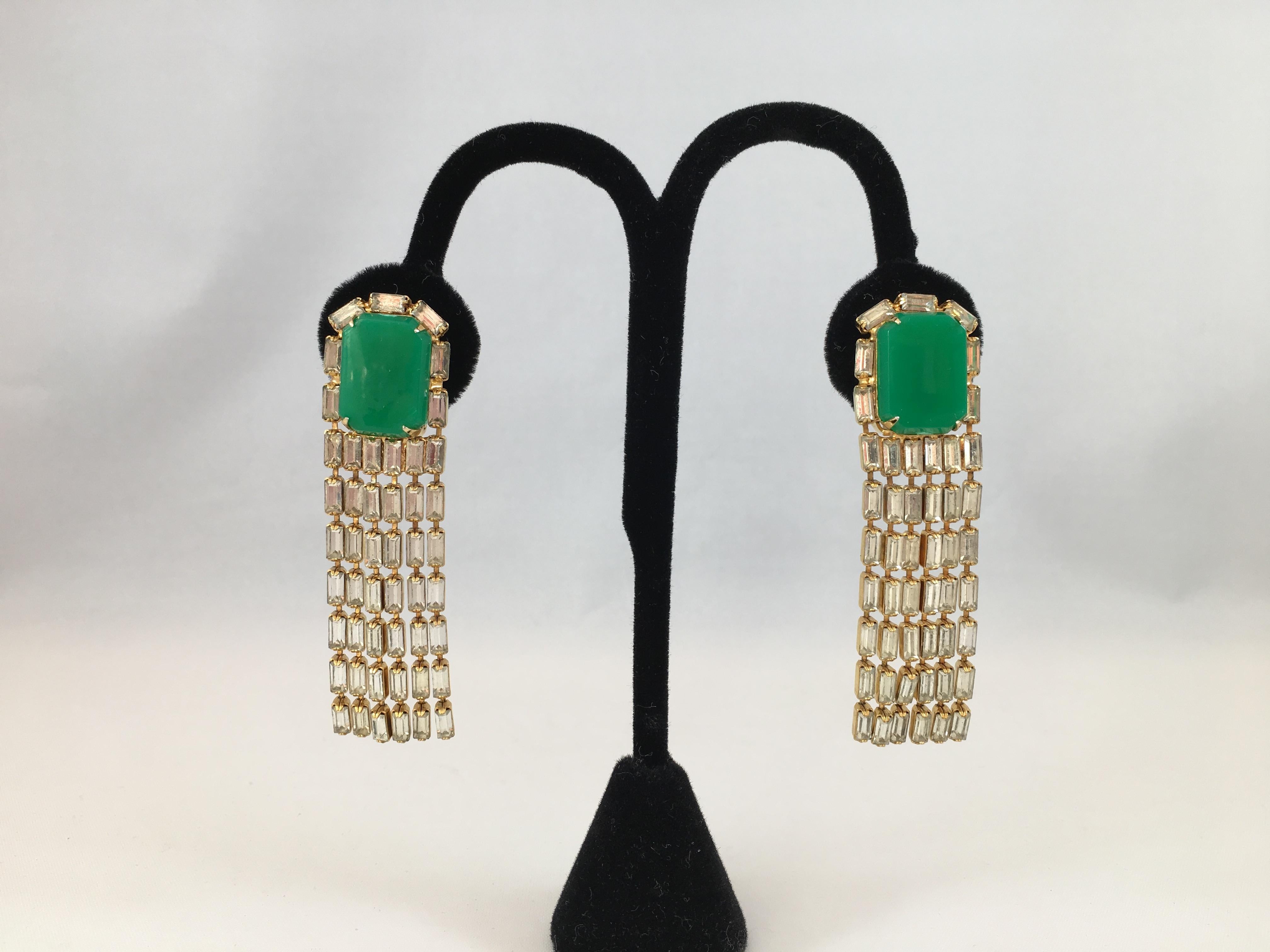 Women's Kenneth Jay Lane K.J.L. Geometric Multi-Strand Chandelier Earrings 1970s For Sale