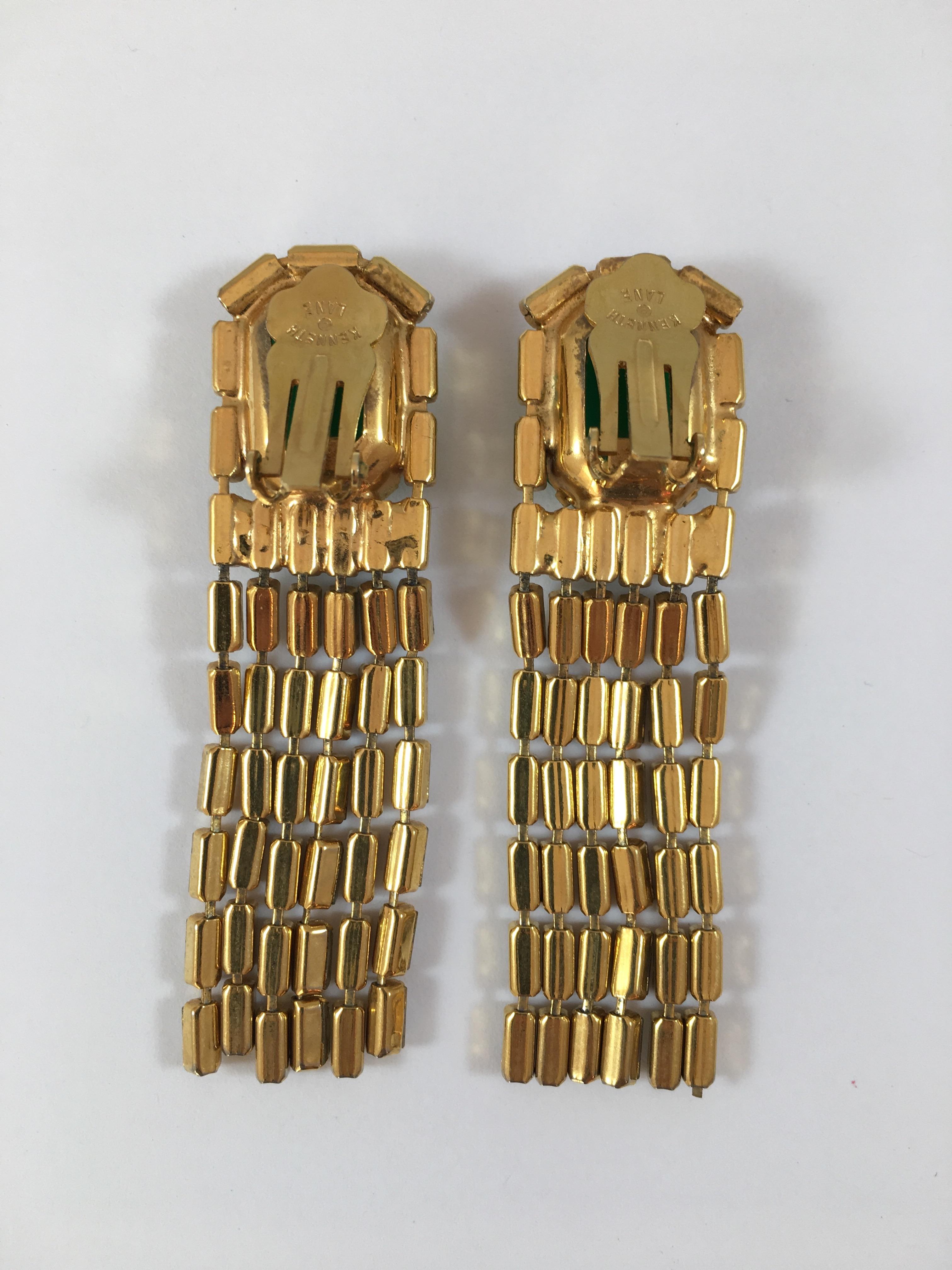 Kenneth Jay Lane K.J.L. Geometric Multi-Strand Chandelier Earrings 1970s For Sale 3