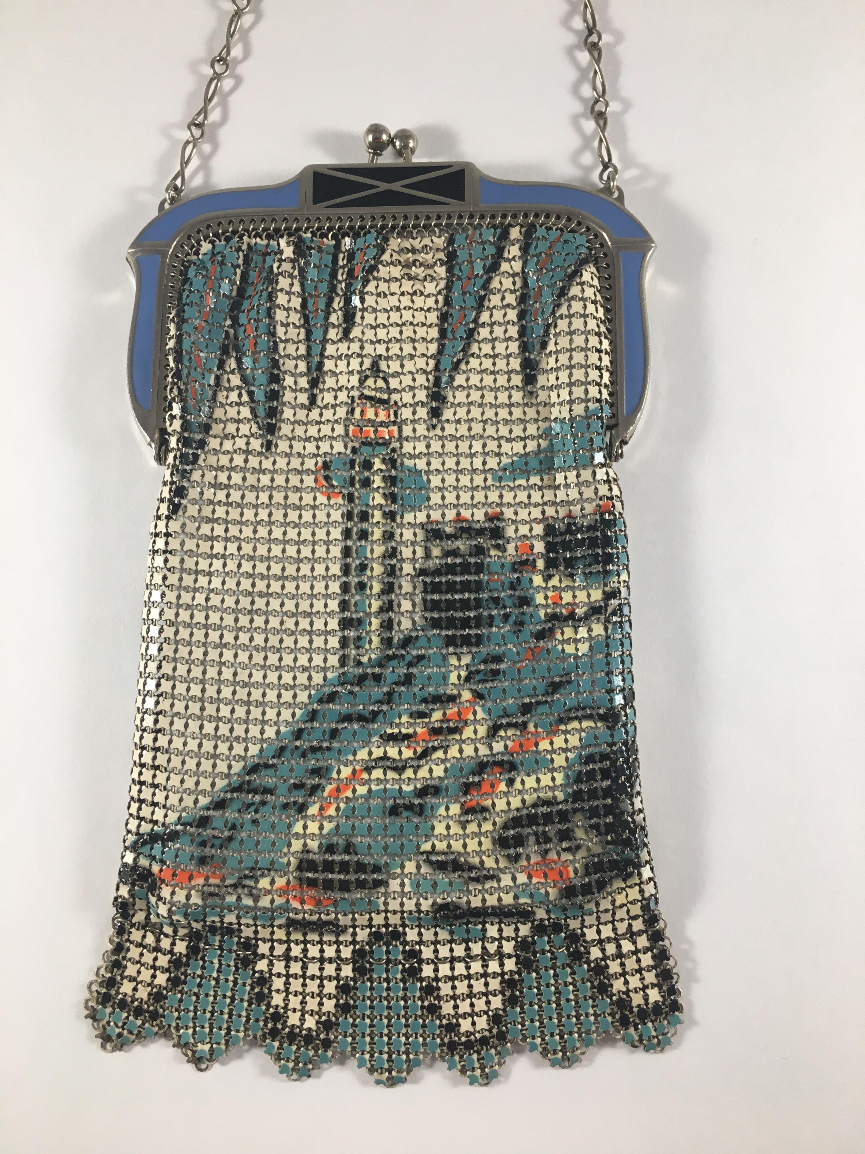 Whiting and Davis Mesh Lighthouse Handbag 1920s 1