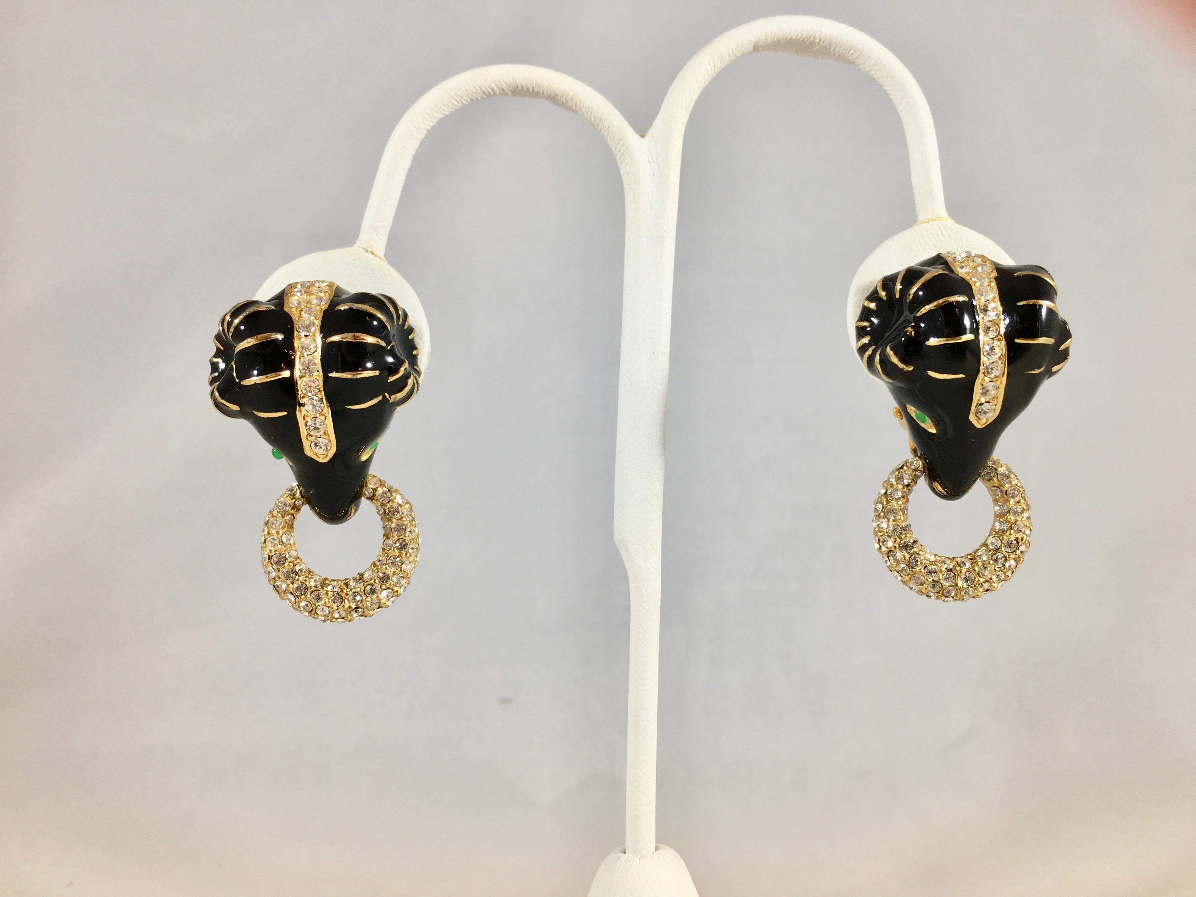 Ciner Rams Head Clip-On Earrings, 1980s 4