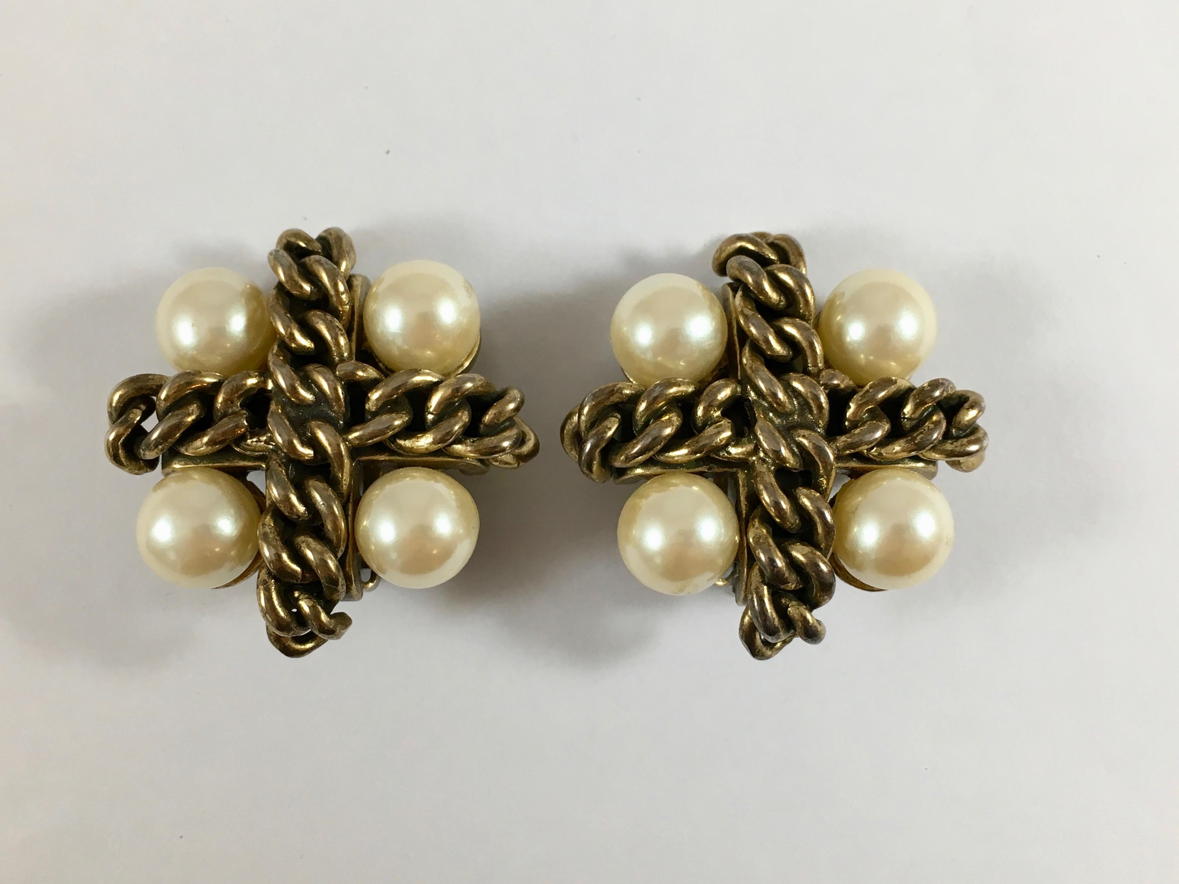 Kenneth Jay Lane Cross Earrings, 1970s In Excellent Condition In Chicago, IL