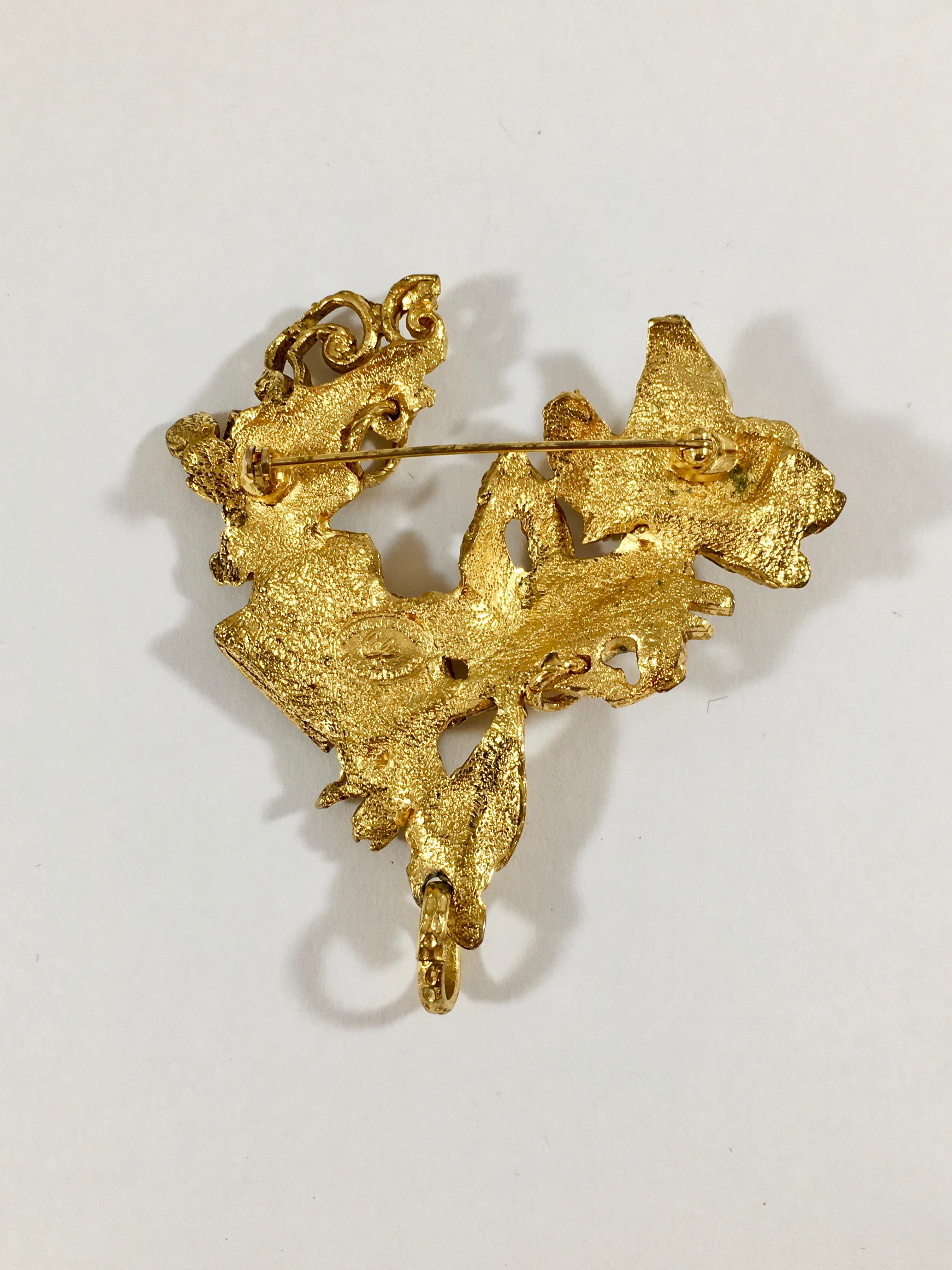Christian Lacroix Abstract Heart Brooch, 1990s For Sale 4