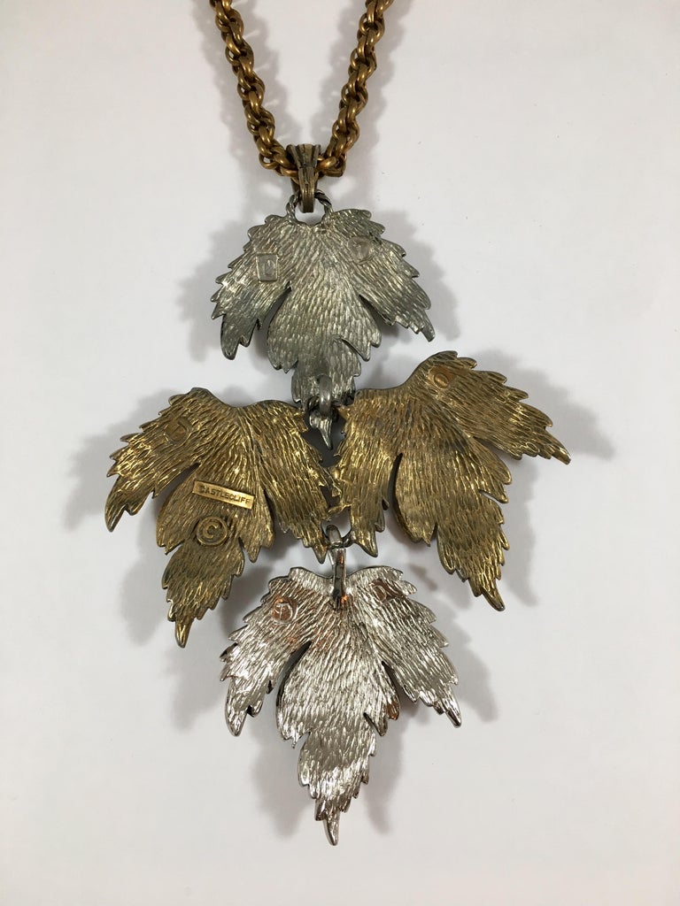 Castlecliff Large Leaf Pendant Necklace 1950s at 1stDibs castlecliff