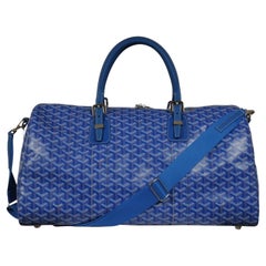 Goyard Boston 50 Duffle Bag Sky Blue Travel Carry On Weekend Luggage Shoulder