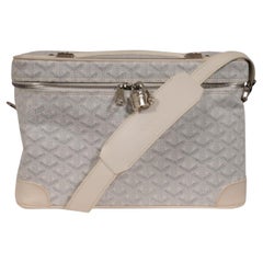 Goyard Vintage 2000's Y2k White Vanity Train Case Canvas Crossbody Travel Bag
