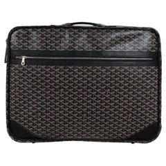 Goyard Rolling Luggage Carry Soft Sided Suitcase 55 Boeing Duffle Bag Black Canv