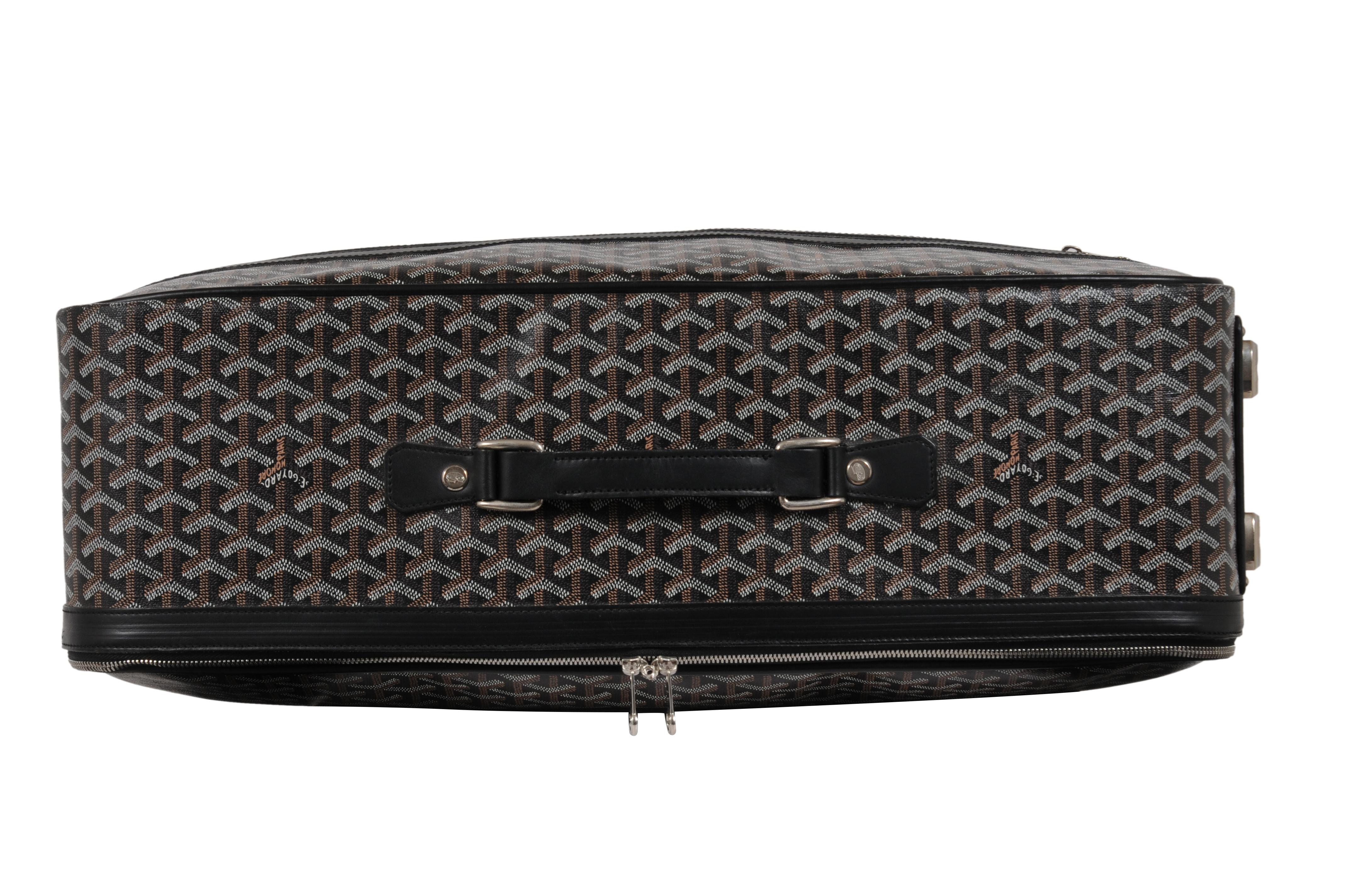 Goyard Rolling Luggage Carry Soft Sided Suitcase 55 Boeing Duffle Bag Black Canv im Angebot 2