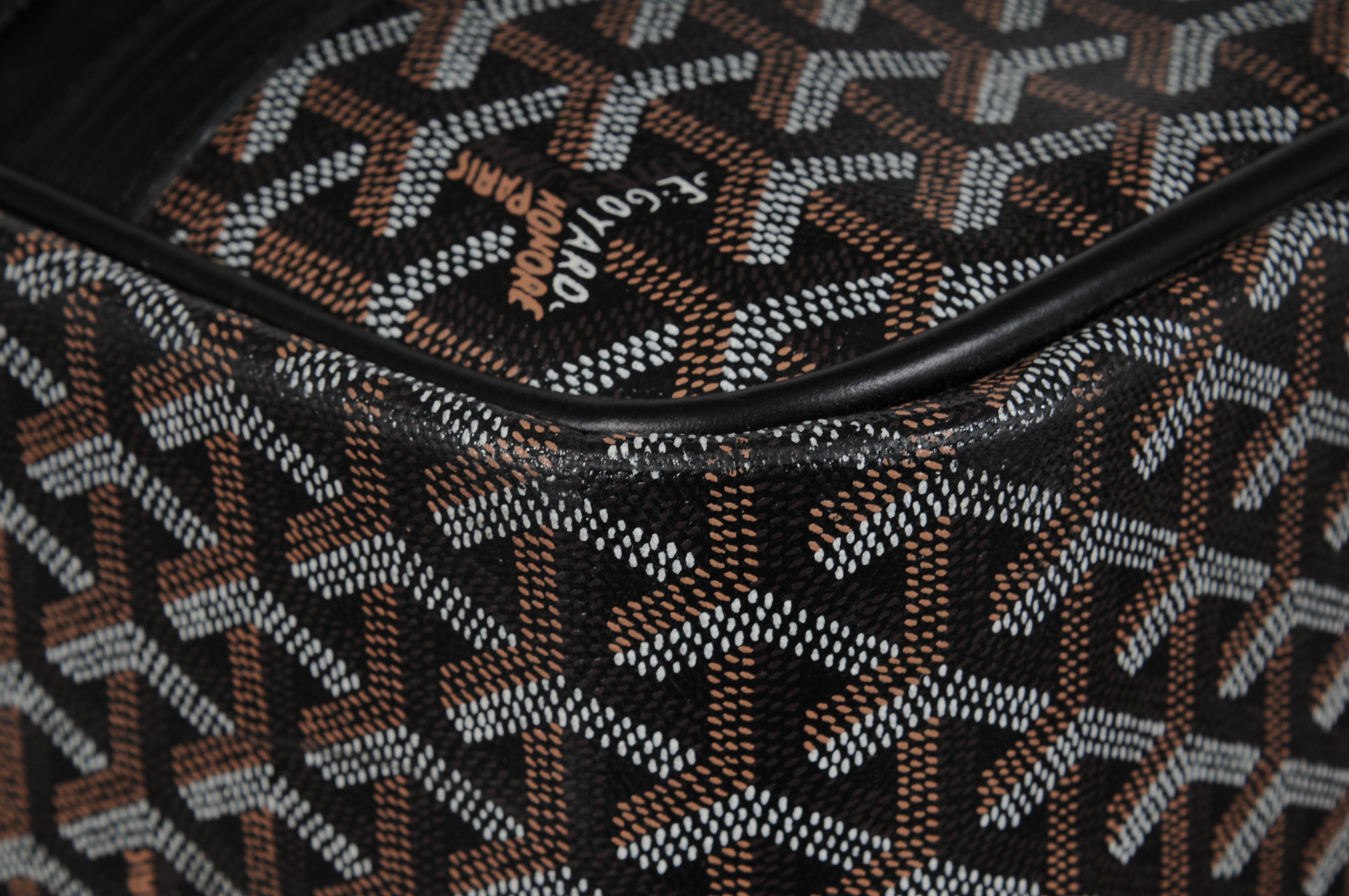 Goyard Rolling Luggage Carry Soft Sided Suitcase 55 Boeing Duffle Bag Black Canv im Angebot 3
