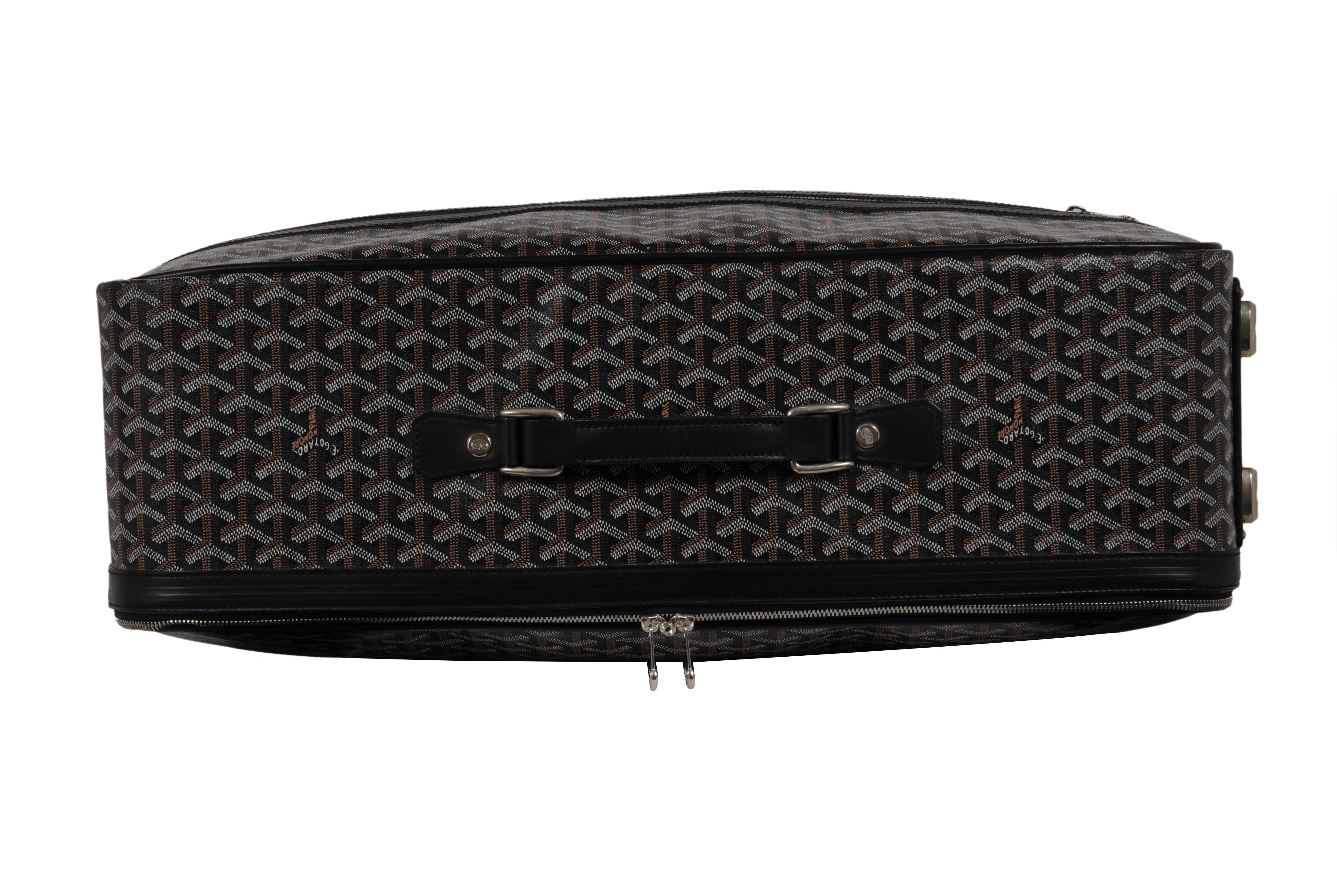 Goyard Rolling Luggage Carry Soft Sided Suitcase 55 Boeing Duffle Bag Black Canv im Angebot 1