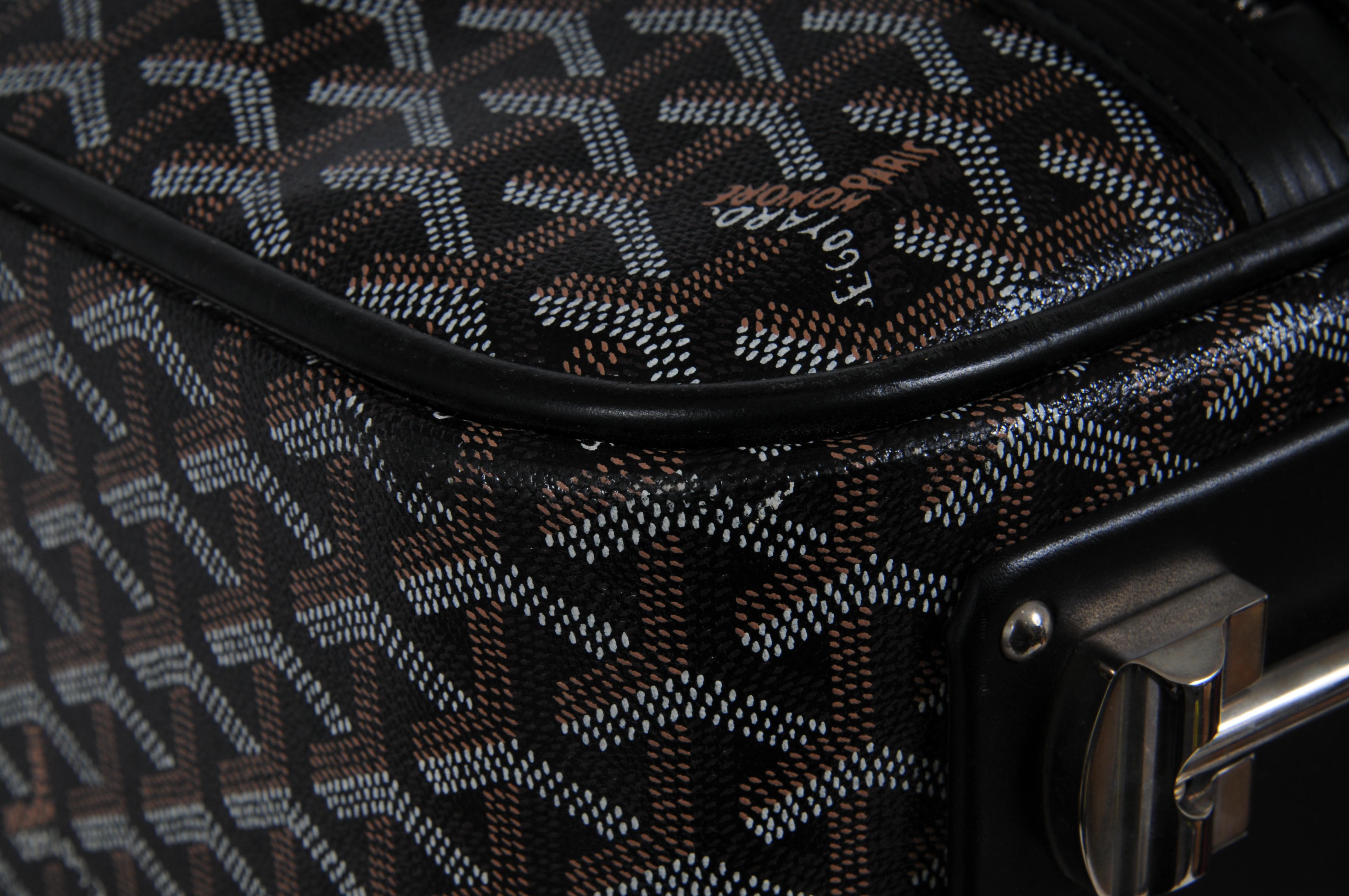 Goyard Rolling Luggage Carry Soft Sided Suitcase 55 Boeing Duffle Bag Black Canv im Angebot 7