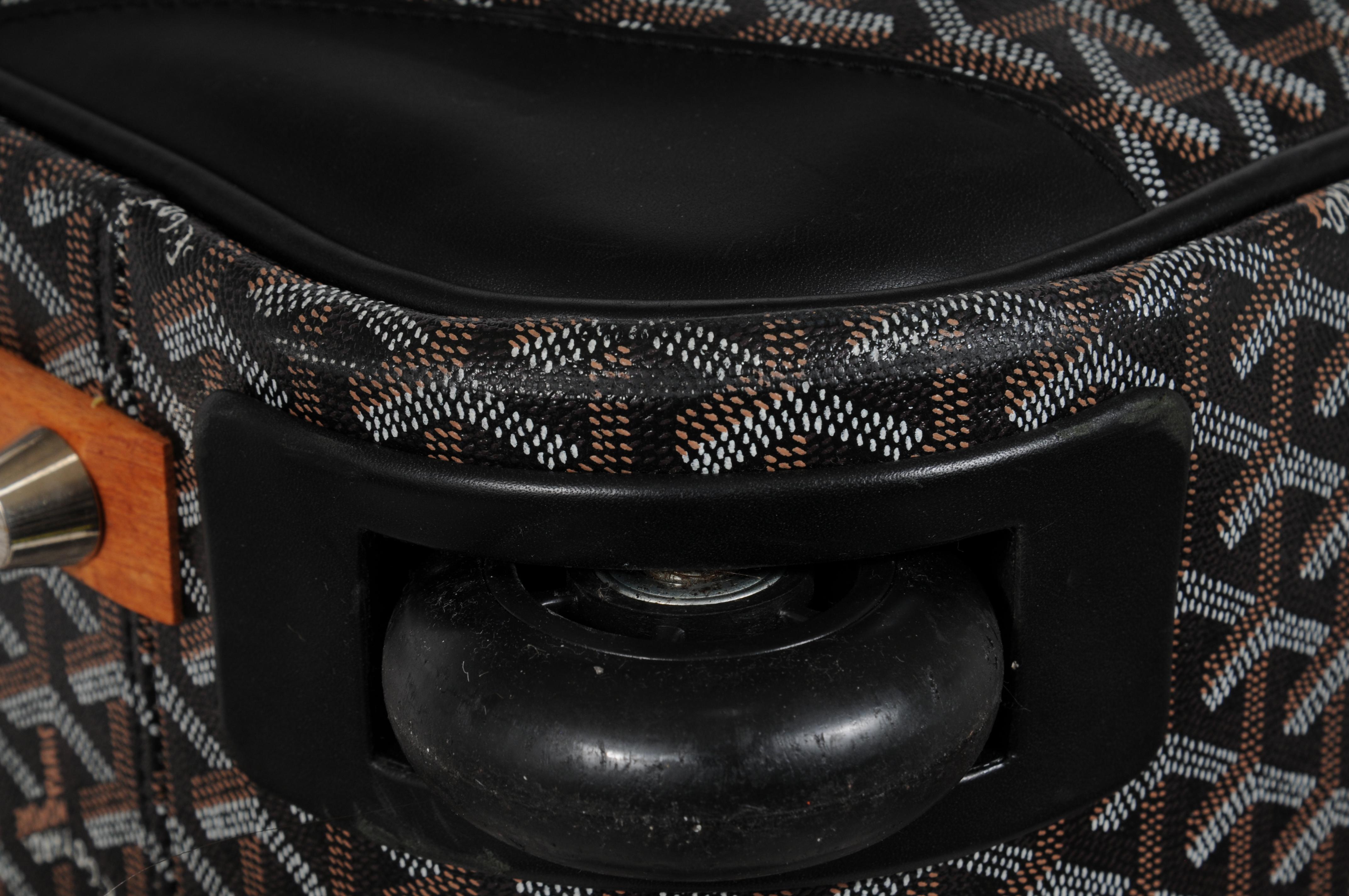 Goyard Rolling Luggage Carry Soft Sided Suitcase 55 Boeing Duffle Bag Black Canv im Angebot 4