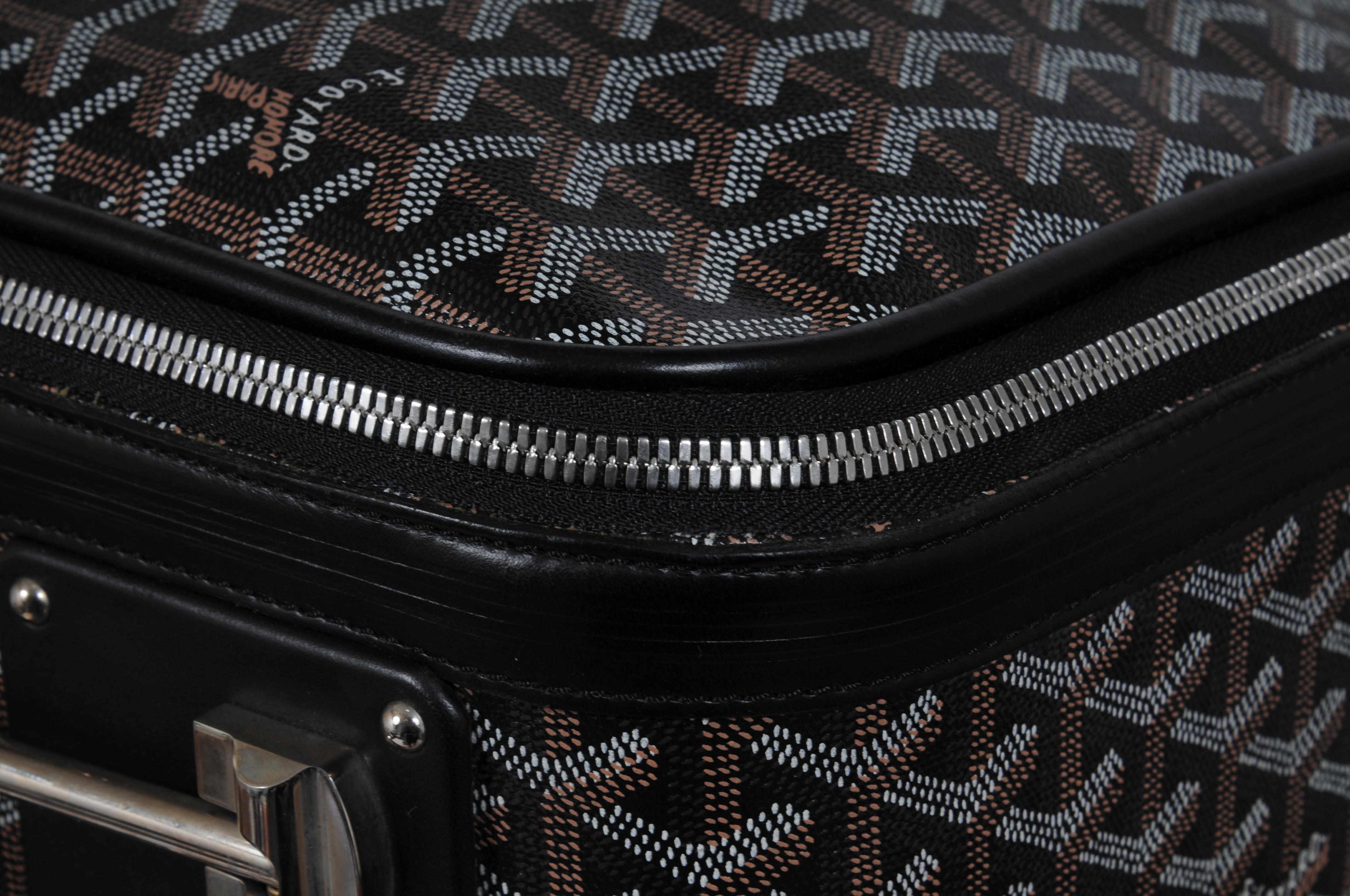 Goyard Rolling Luggage Carry Soft Sided Suitcase 55 Boeing Duffle Bag Black Canv im Angebot 8