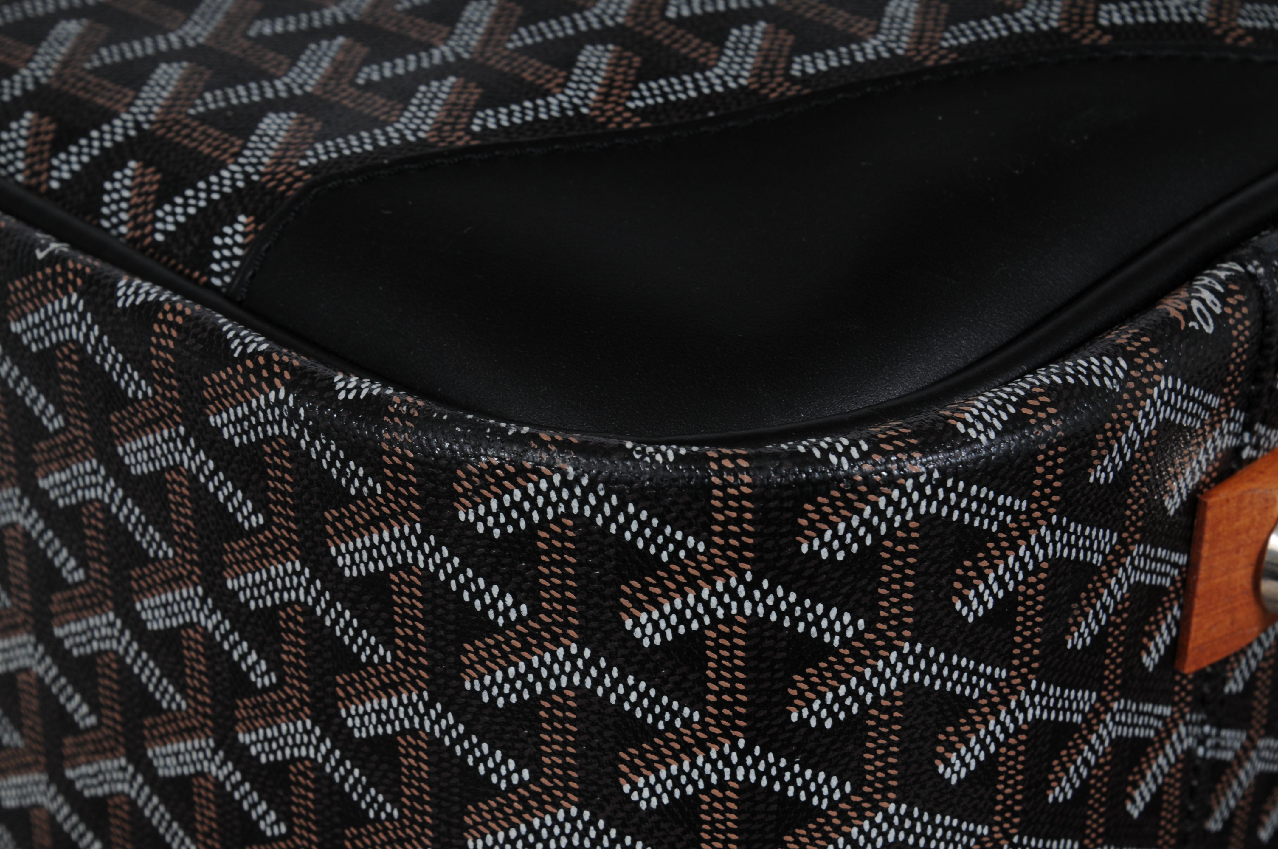 Goyard Rolling Luggage Carry Soft Sided Suitcase 55 Boeing Duffle Bag Black Canv im Angebot 6