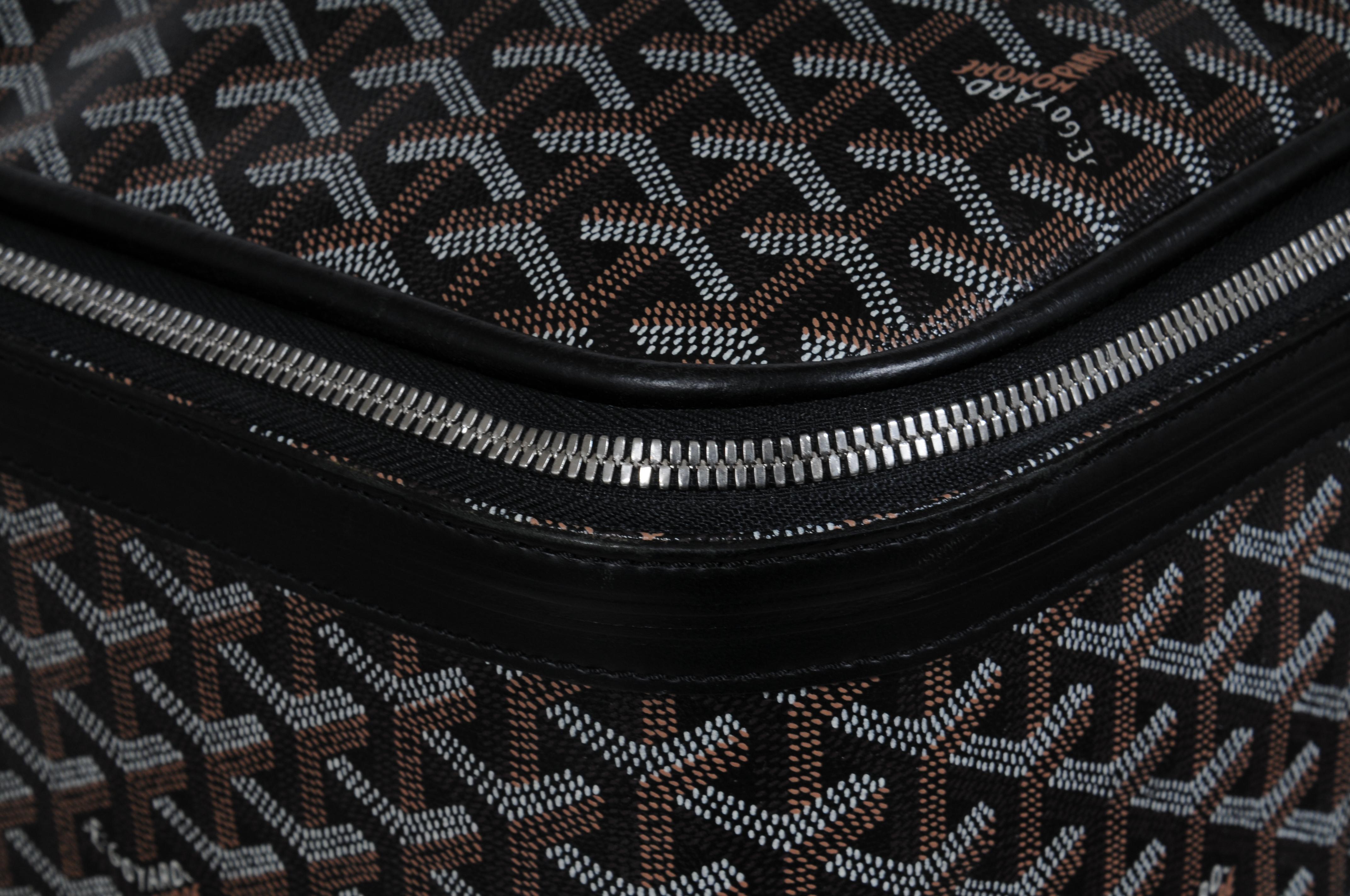 Goyard Rolling Luggage Carry Soft Sided Suitcase 55 Boeing Duffle Bag Black Canv im Angebot 11