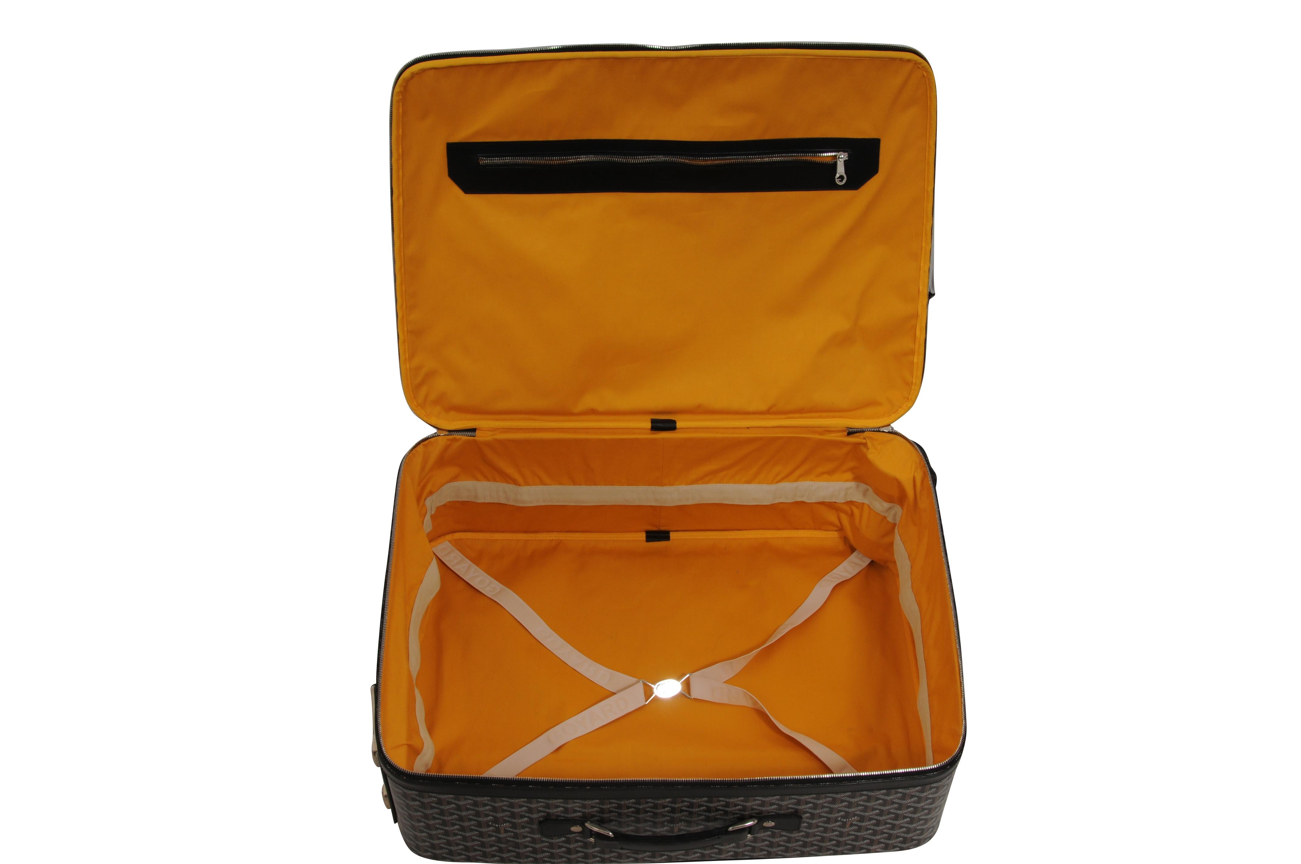 Goyard Rolling Luggage Carry Soft Sided Suitcase 55 Boeing Duffle Bag Black Canv im Angebot 12