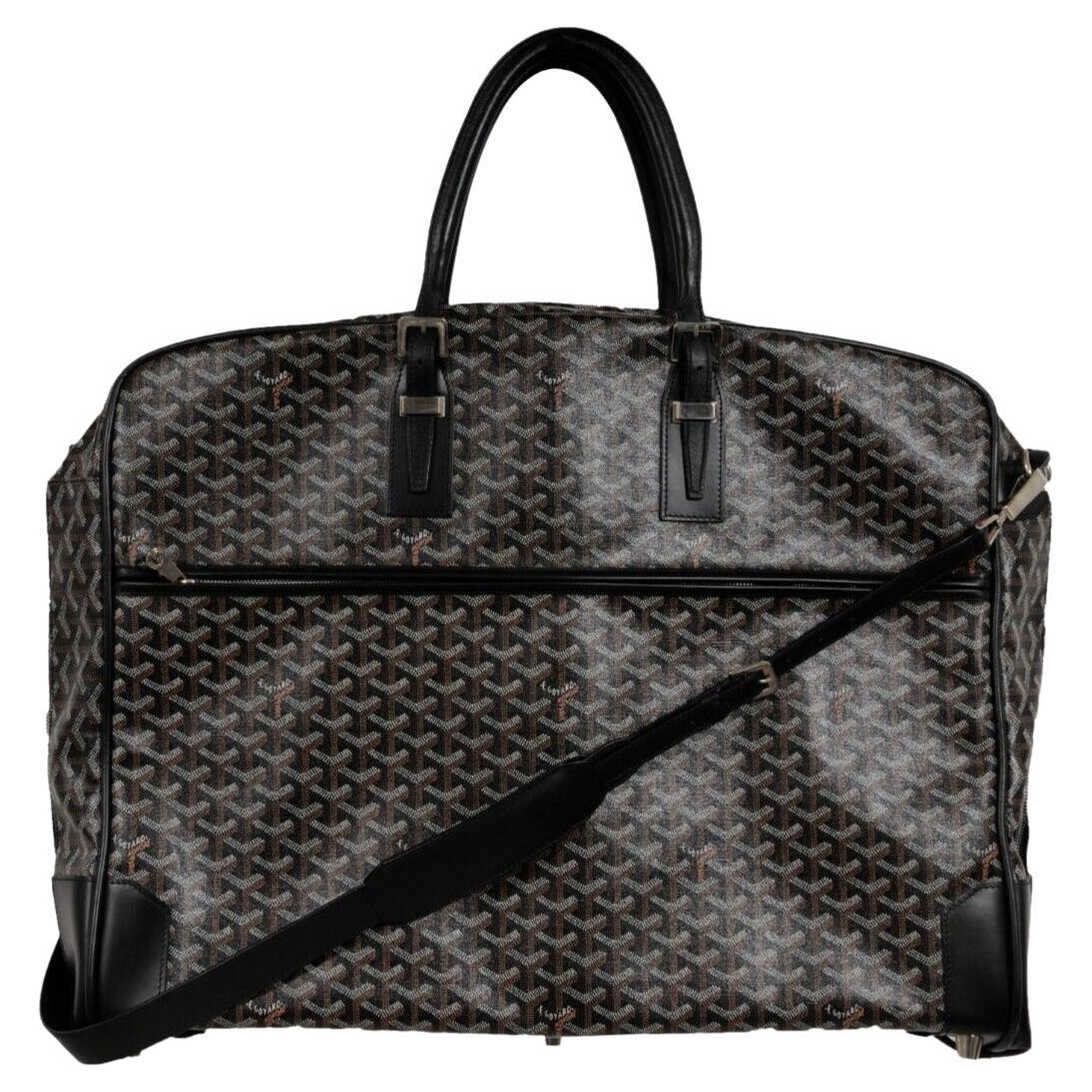 Goyard Porte Habit Garment Bag Borsa da viaggio in pelle nera Duffle Carry On Crossbody