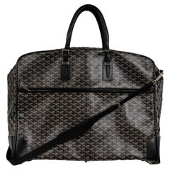 Used Goyard Porte Habit Garment Bag Black Leather Travel Duffle Carry On Crossbody