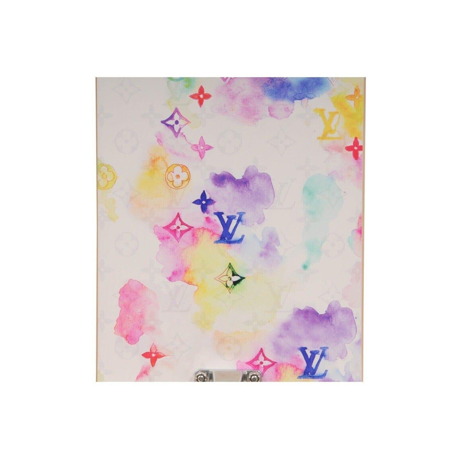 Louis Vuitton SS21 Skate Deck Aquarell LV Monogram Logo Skateboard Art Decor (Grau) im Angebot