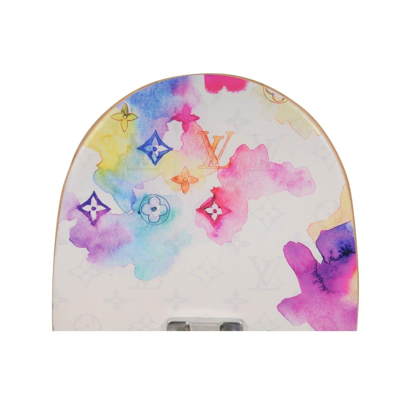 Louis Vuitton SS21 Skate Deck Aquarell LV Monogram Logo Skateboard Art Decor im Angebot 3