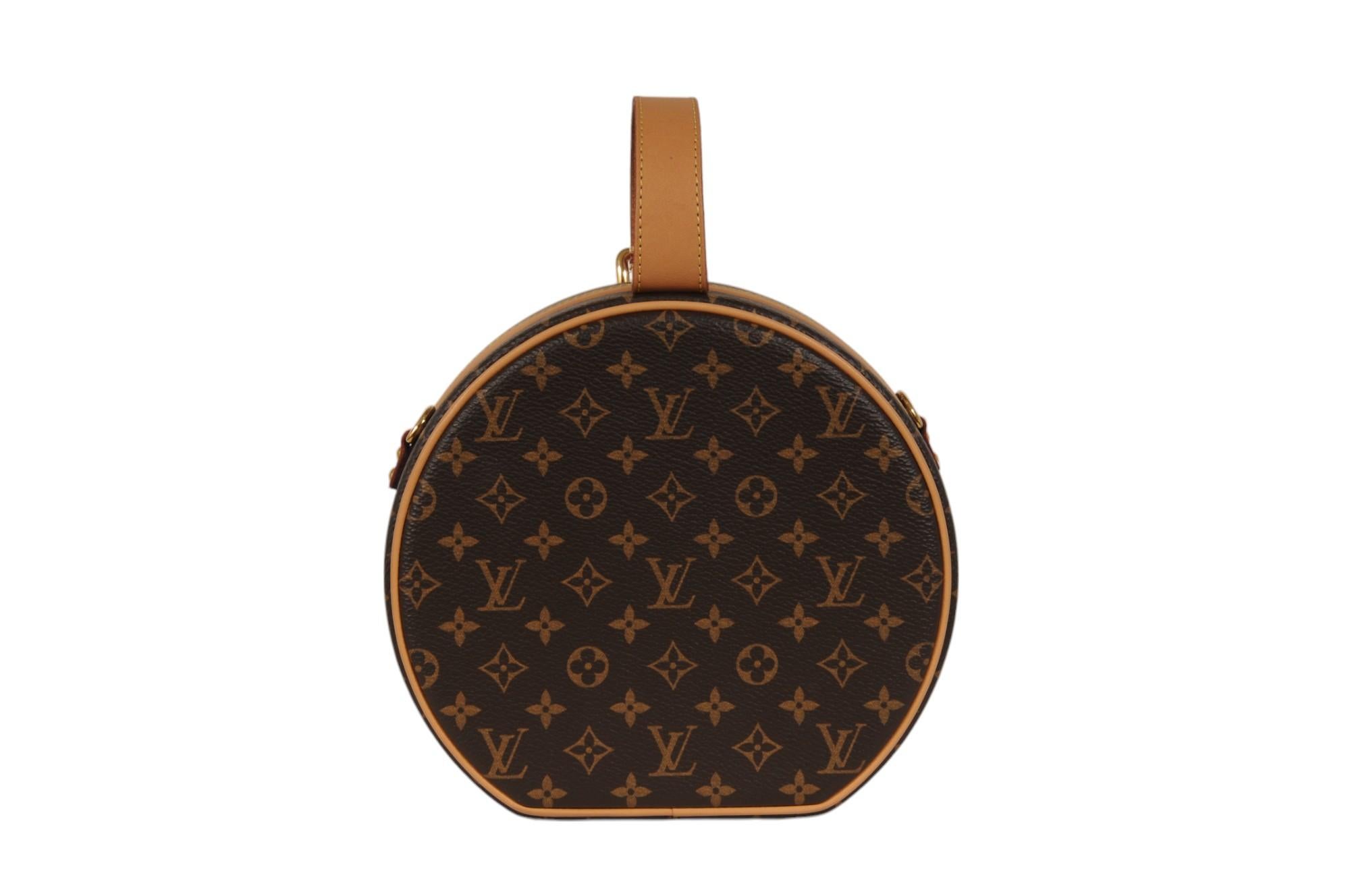 Louis Vuitton Petite Boite Chapeau Bag Brown Monogram Canvas Crossbody Shoulder Pour femmes en vente
