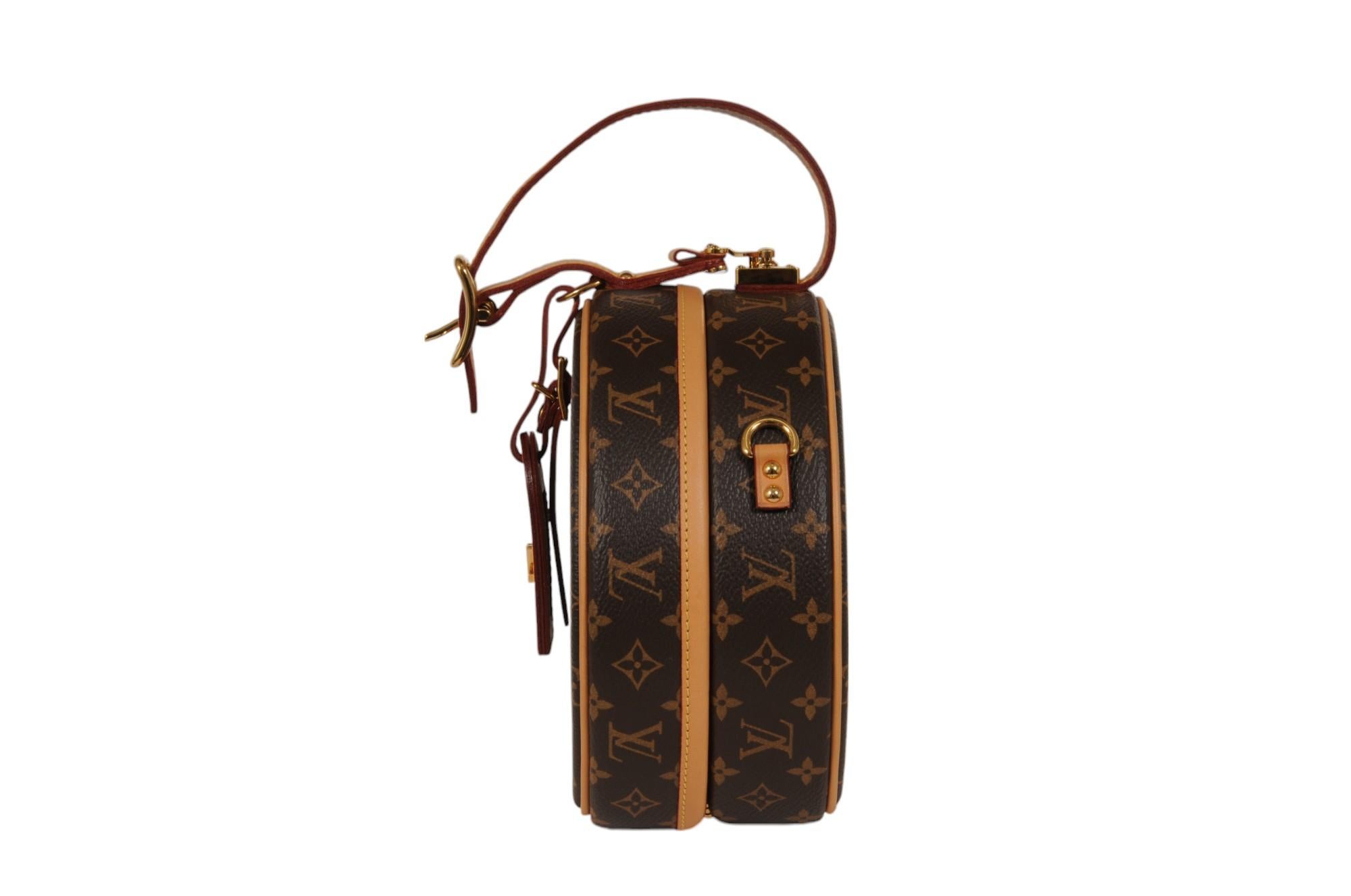 Louis Vuitton Petite Boite Chapeau Bag Brown Monogram Canvas Crossbody Shoulder en vente 2