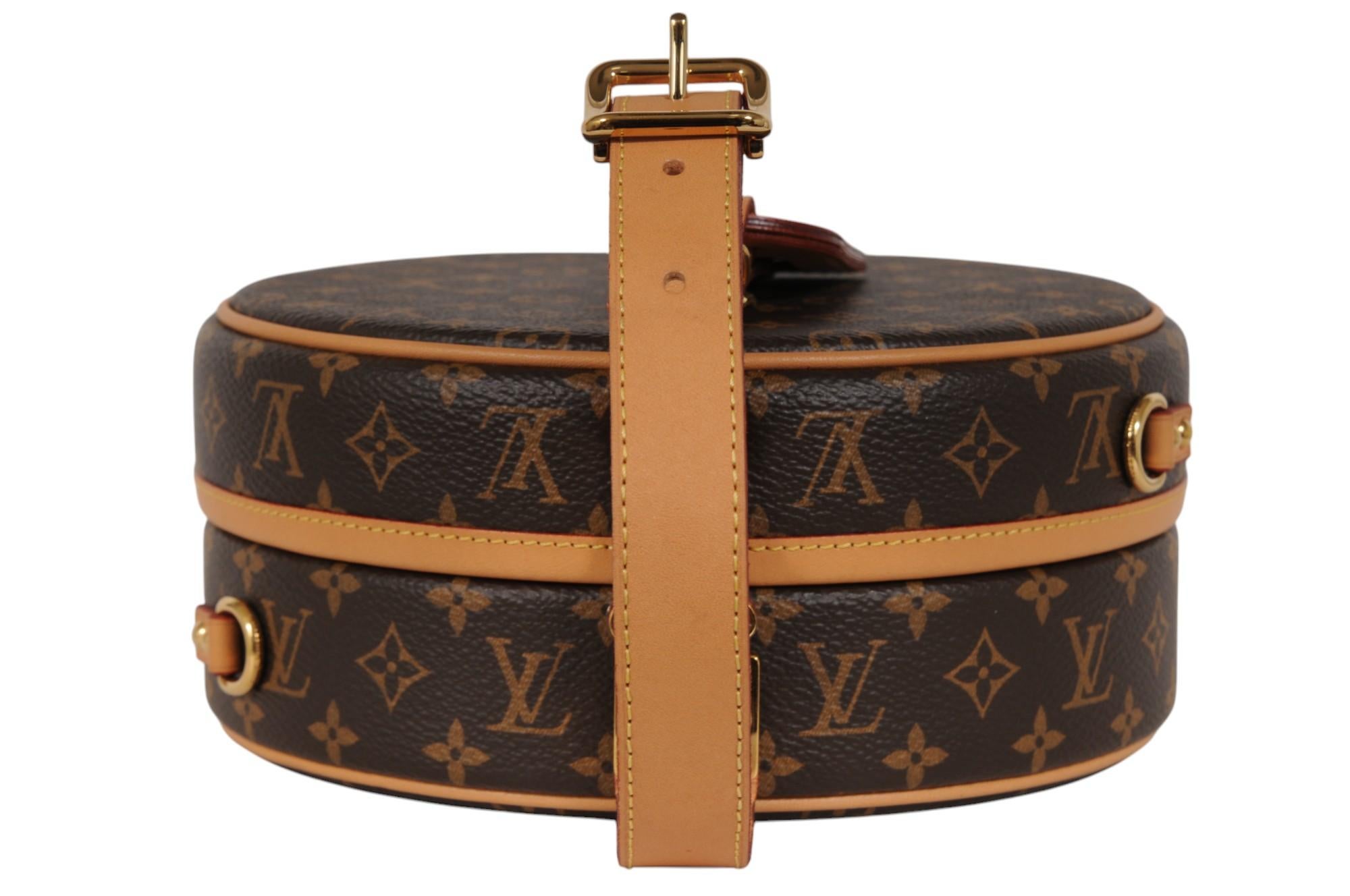 Louis Vuitton Petite Boite Chapeau Bag Brown Monogram Canvas Crossbody Shoulder en vente 10