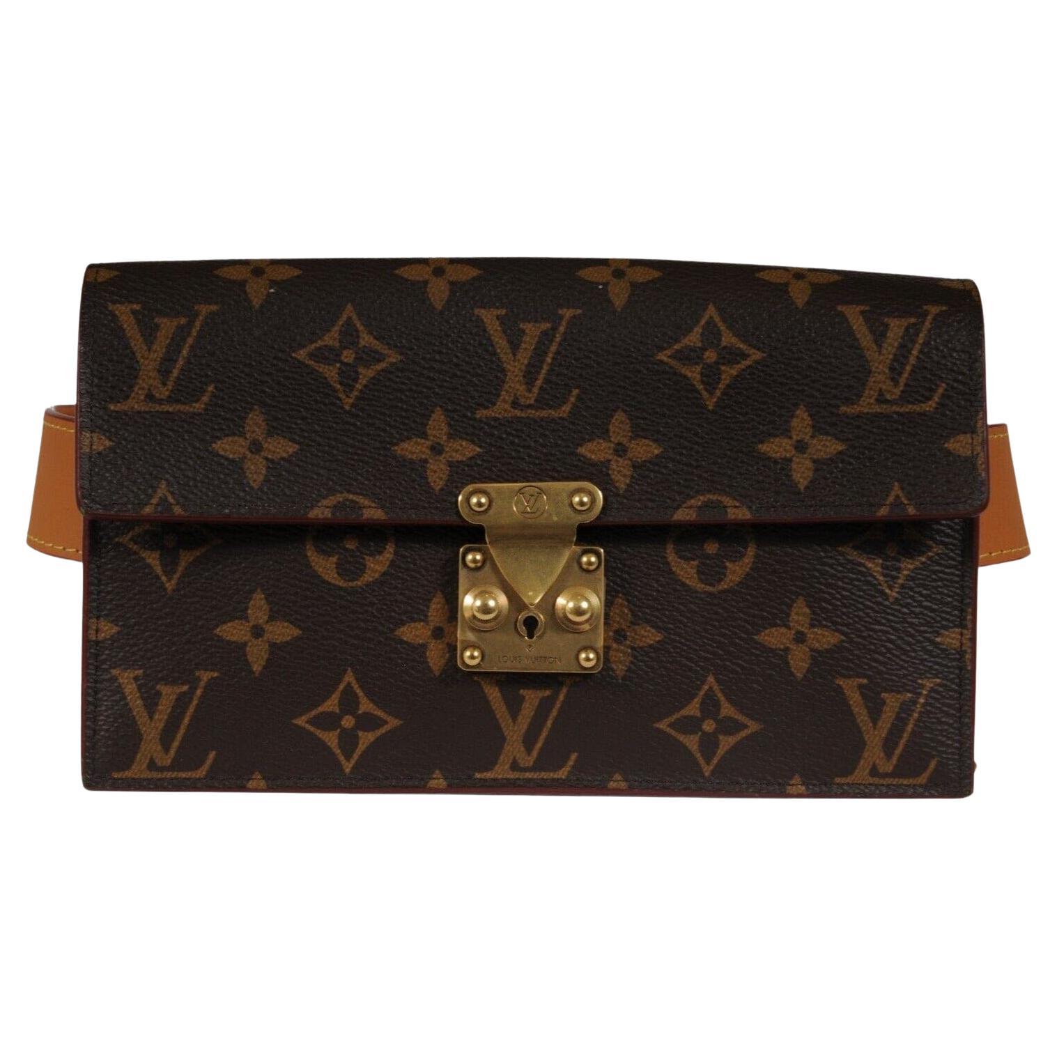 Louis Vuitton Donna Monogram S Lock Belt Pouch MM Borsa in pelle marrone Virgil