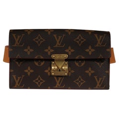Louis Vuitton Womens Monogram S Lock Belt Pouch MM Brown Leather Bag Virgil