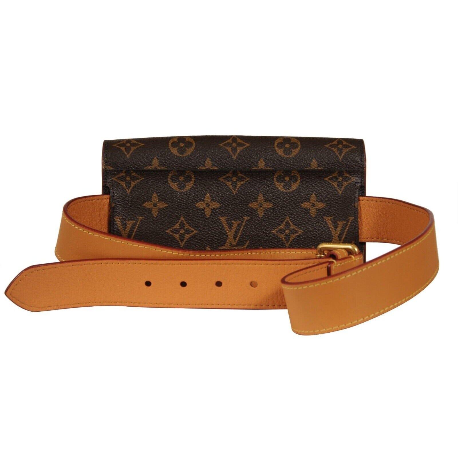 Louis Vuitton Donna Monogram S Lock Belt Pouch MM Borsa in pelle marrone Virgil in vendita 2