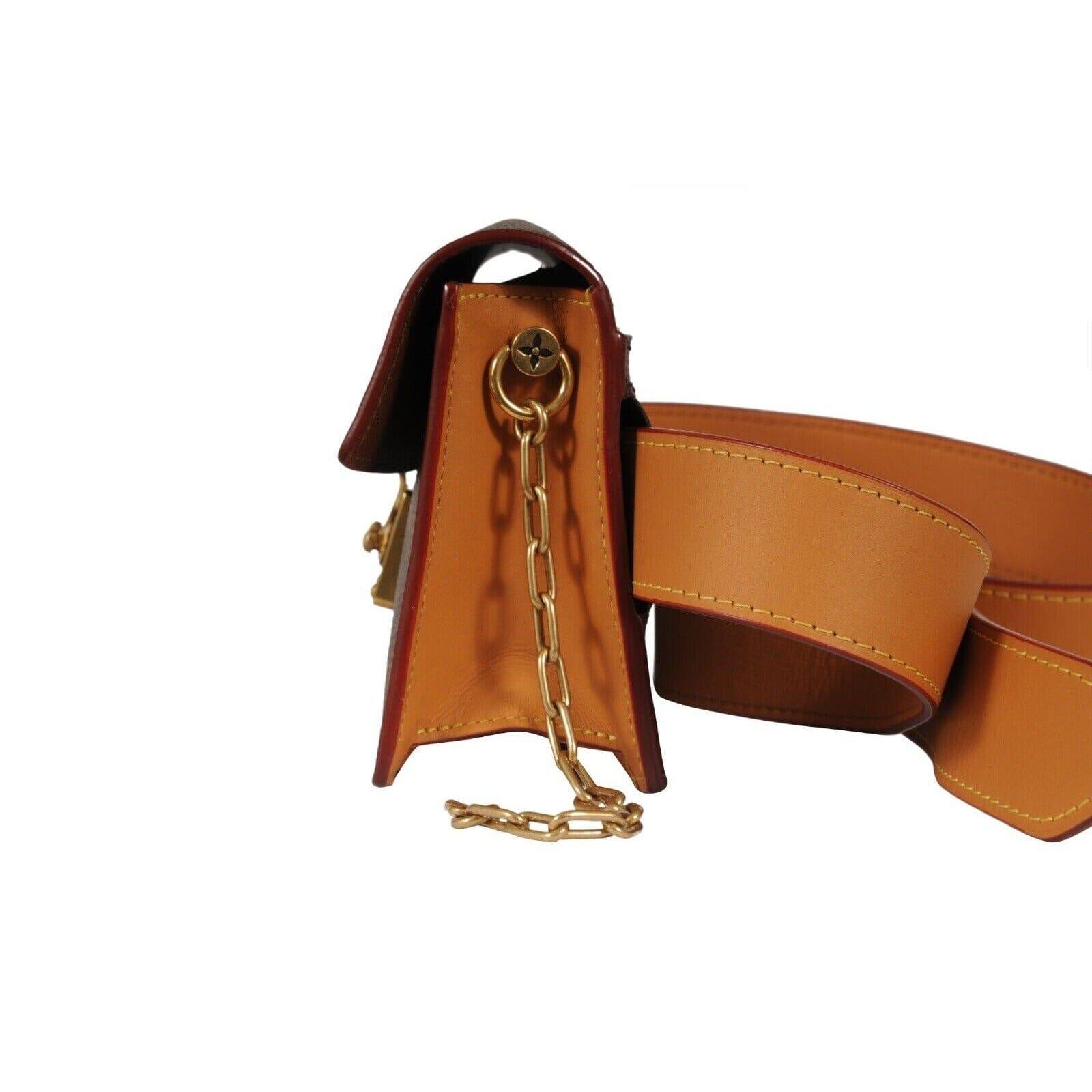 Louis Vuitton Donna Monogram S Lock Belt Pouch MM Borsa in pelle marrone Virgil in vendita 7