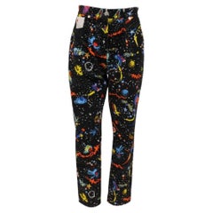 Louis Vuitton Galaxy Print Jeans 42 US 10 Black Space Logo Game On Denim