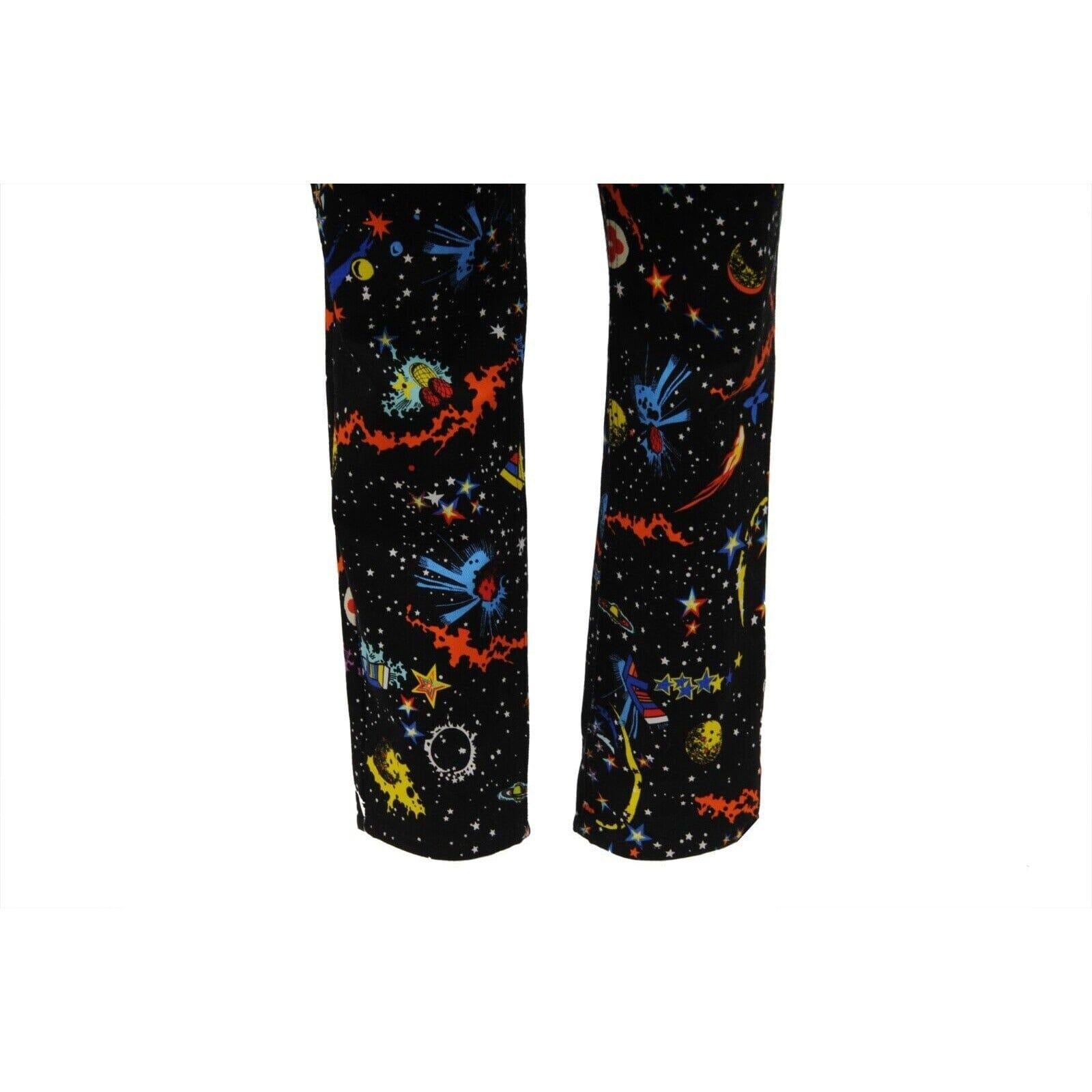 Jean Louis Vuitton Galaxy Print Jeans 42 US 10 Black Space Logo Game On Denim en vente 1