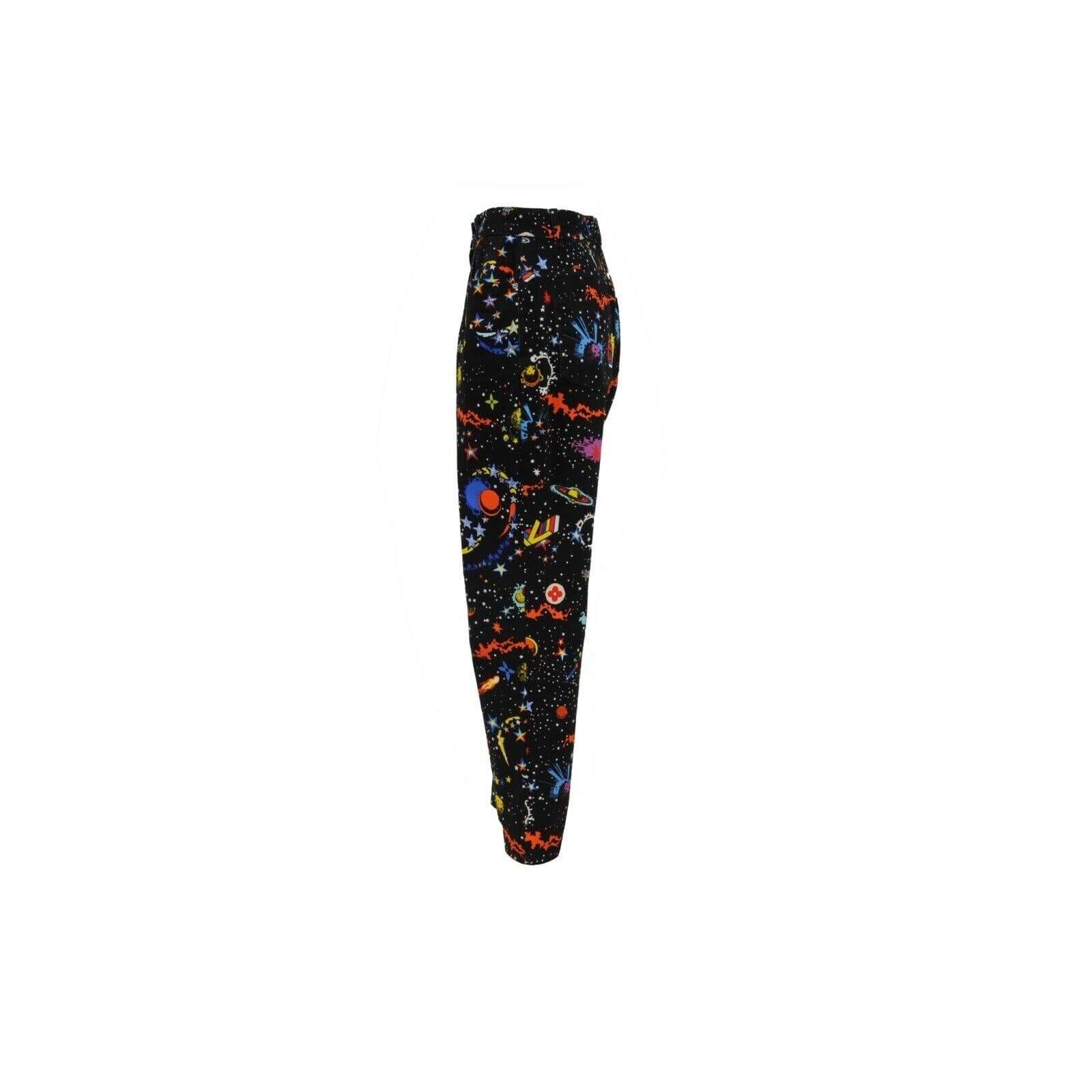 Jean Louis Vuitton Galaxy Print Jeans 42 US 10 Black Space Logo Game On Denim Bon état - En vente à North Miami, FL