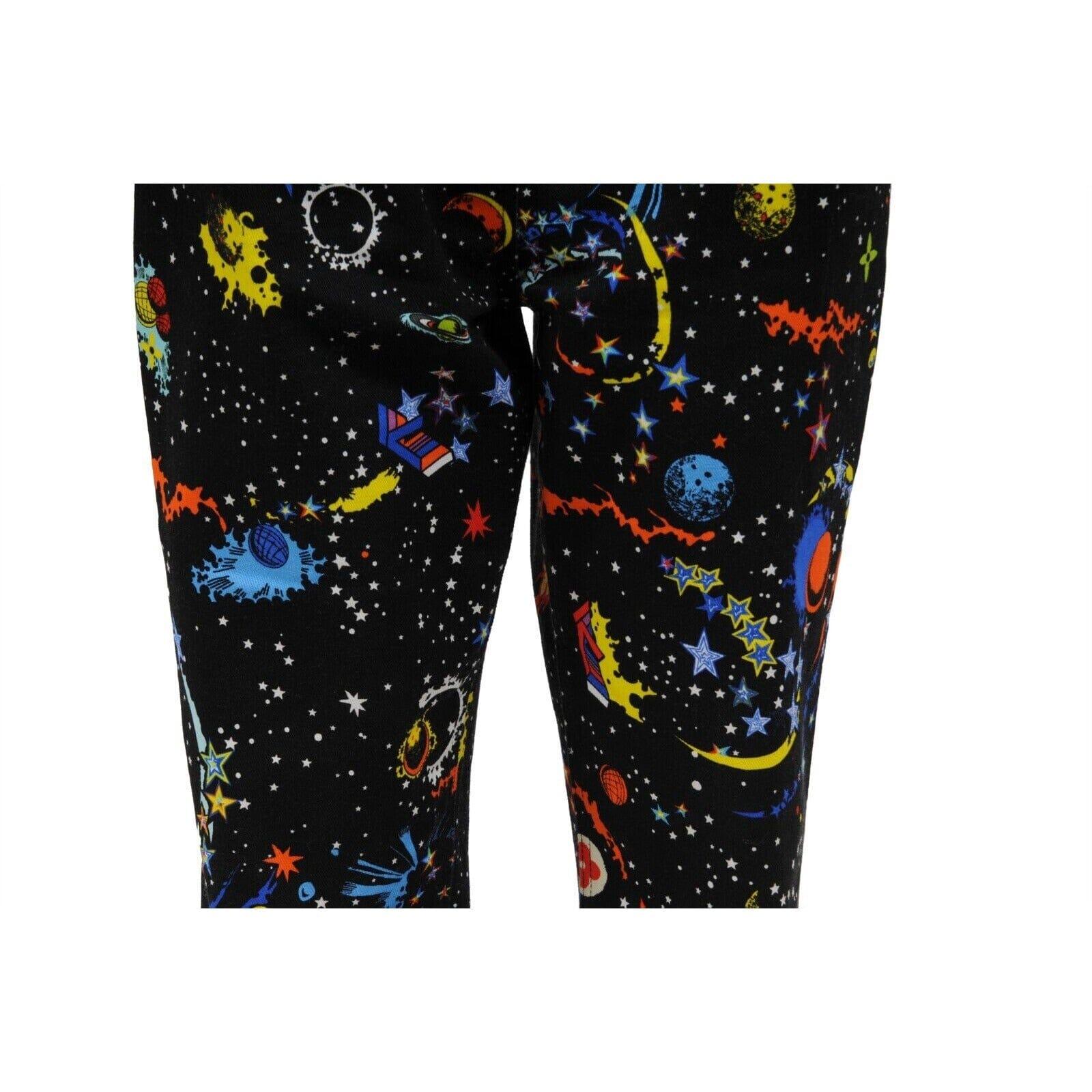 Jean Louis Vuitton Galaxy Print Jeans 42 US 10 Black Space Logo Game On Denim Pour femmes en vente