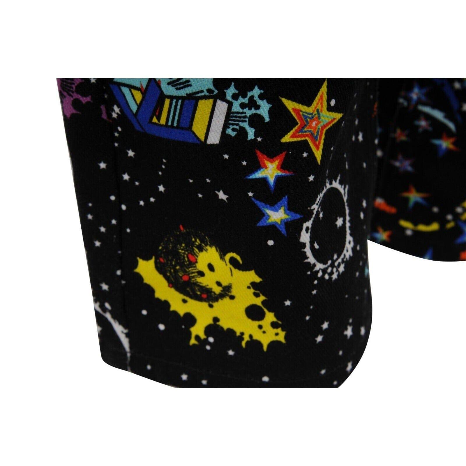 Jean Louis Vuitton Galaxy Print Jeans 42 US 10 Black Space Logo Game On Denim en vente 8
