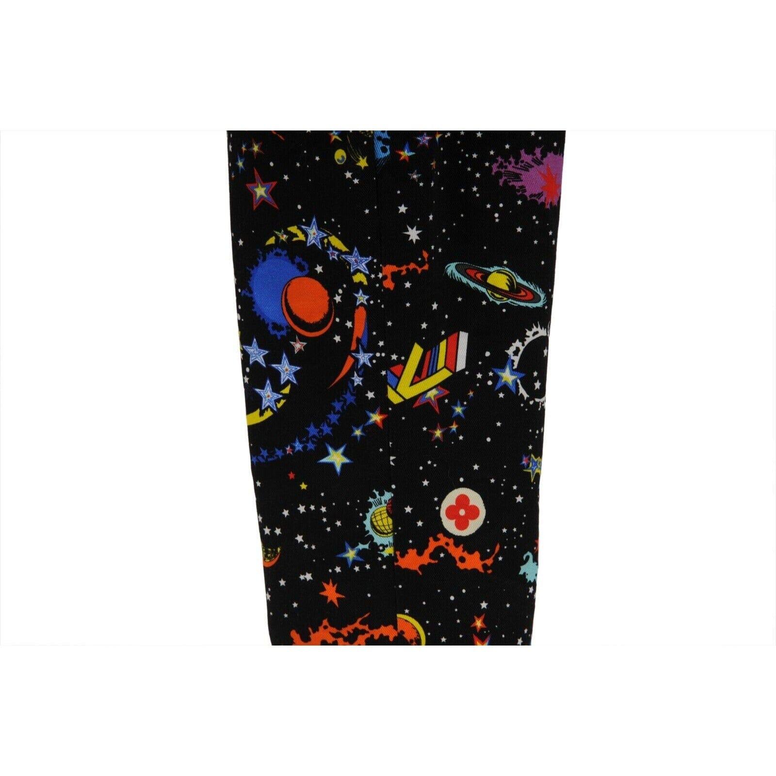 Jean Louis Vuitton Galaxy Print Jeans 42 US 10 Black Space Logo Game On Denim en vente 10