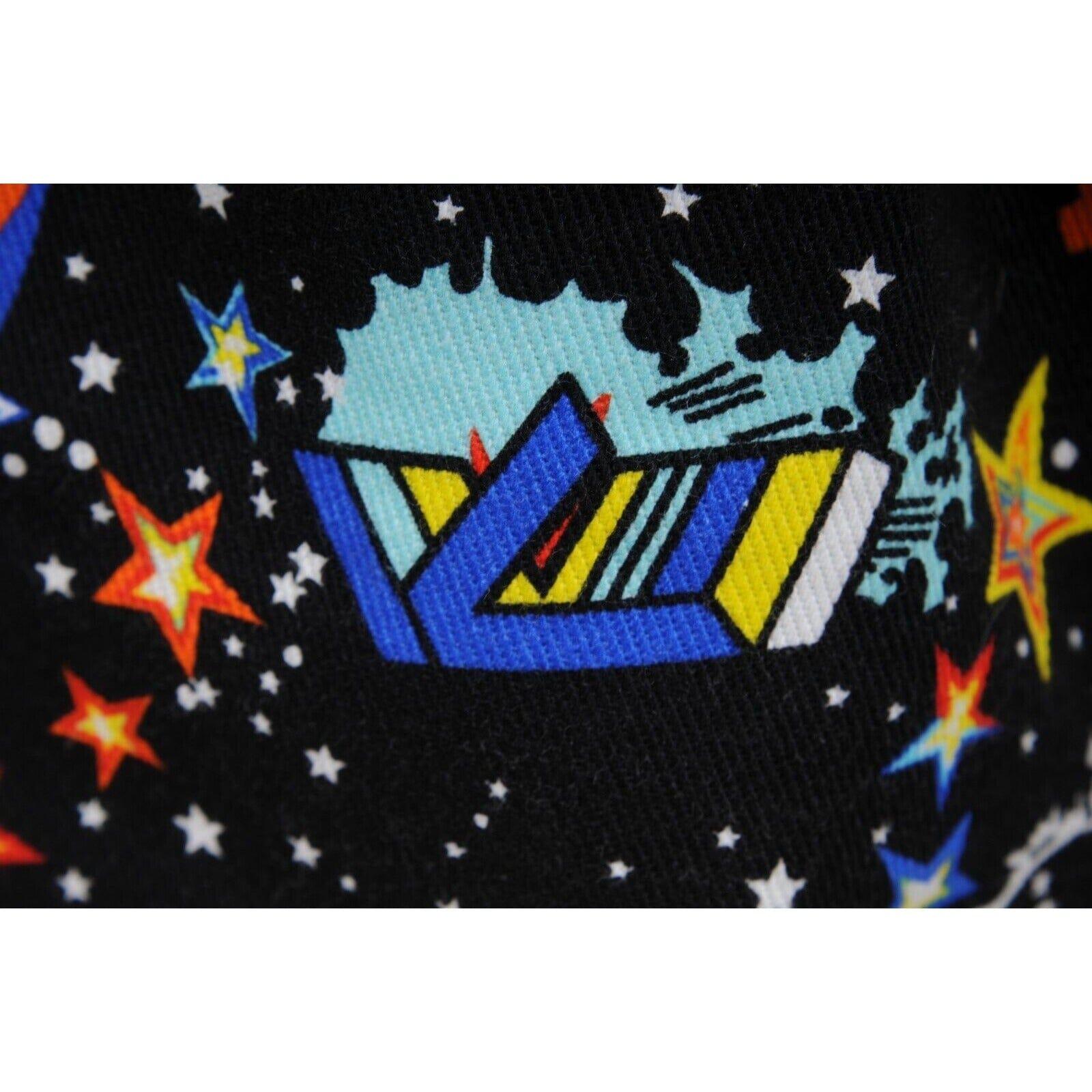 Jean Louis Vuitton Galaxy Print Jeans 42 US 10 Black Space Logo Game On Denim en vente 9