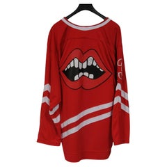 Chrome Hearts 33 Matty Boy Hockey Jersey LS Medium Red Chomper Mouth CH Logo