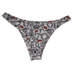 Chrome Hearts Dipped in Blue Matty Boy Bikini Bottoms White Black Red Chomper