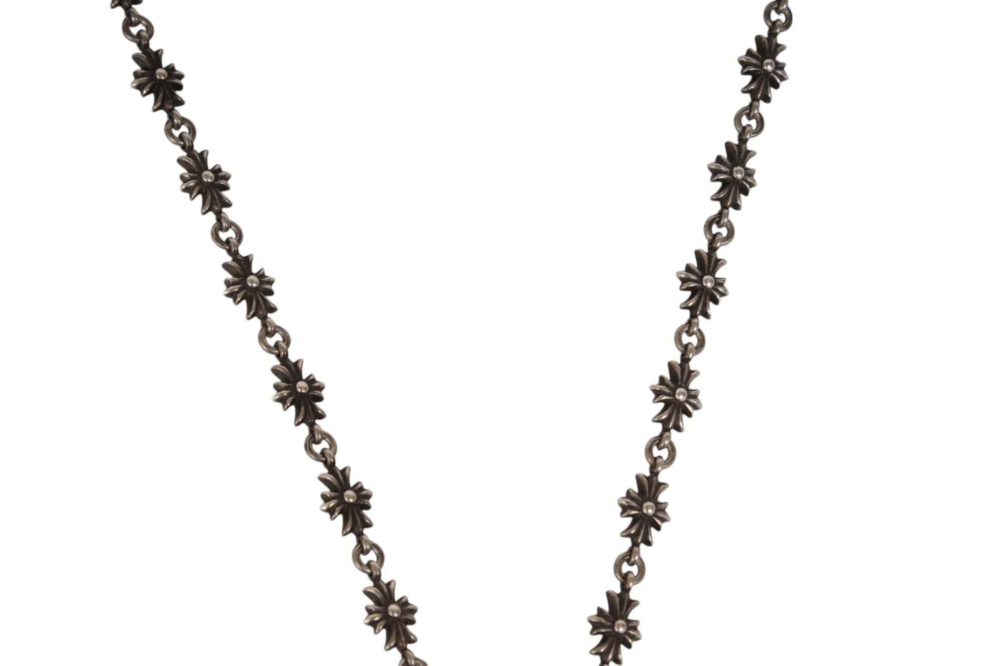 Argento Chrome Hearts Collana a catena .925 Silver Tiny CH Cross Collare regolabile in vendita