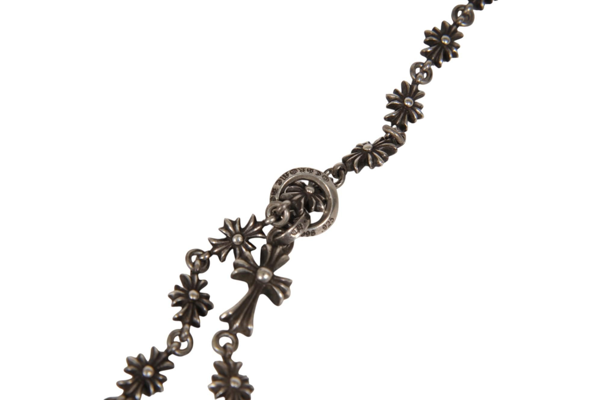 Chrome Hearts Collana a catena .925 Silver Tiny CH Cross Collare regolabile in vendita 1