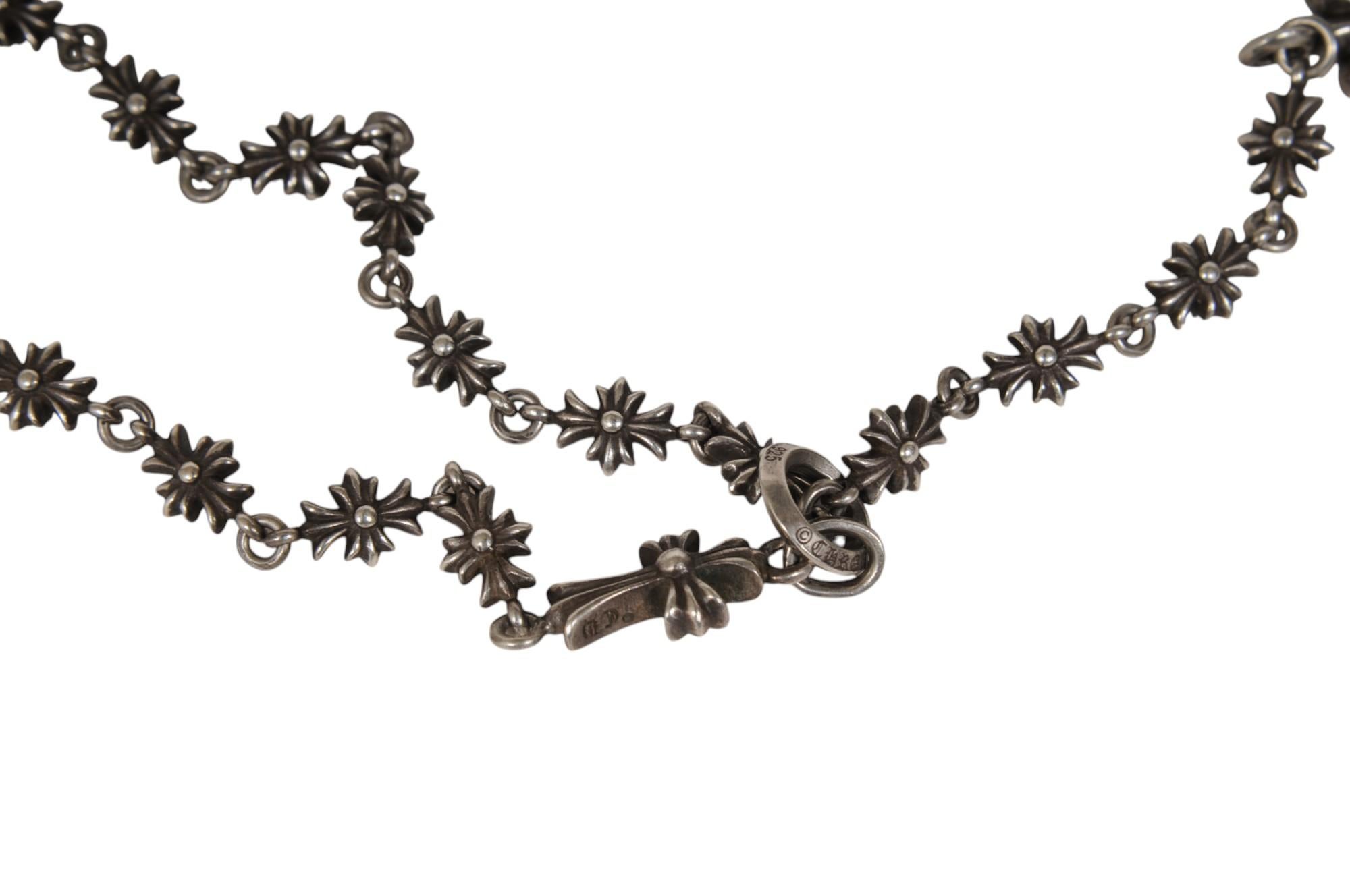Chrome Hearts Collana a catena .925 Silver Tiny CH Cross Collare regolabile In condizioni ottime in vendita a North Miami, FL