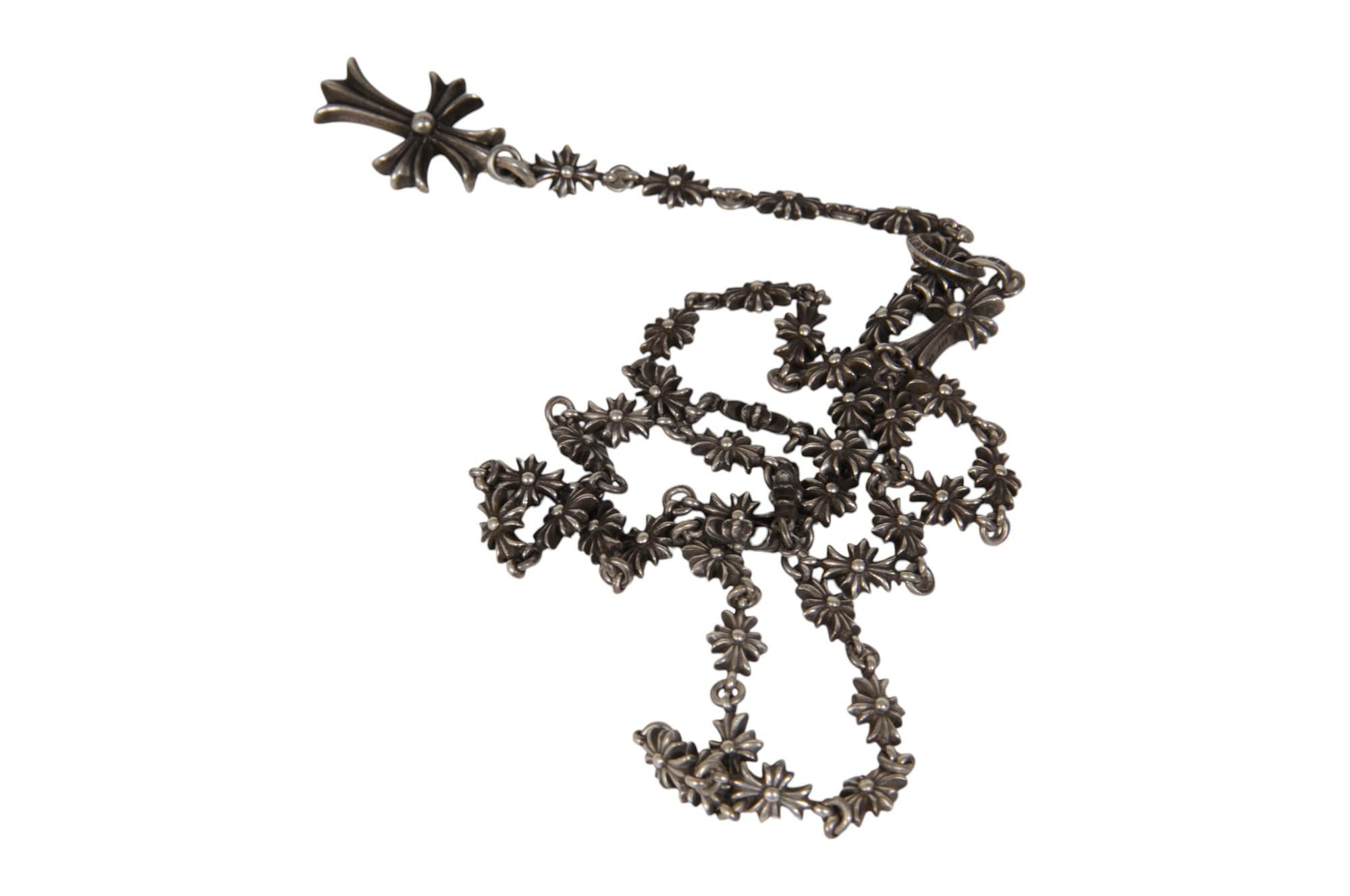 da uomo o donna Chrome Hearts Collana a catena .925 Silver Tiny CH Cross Collare regolabile in vendita